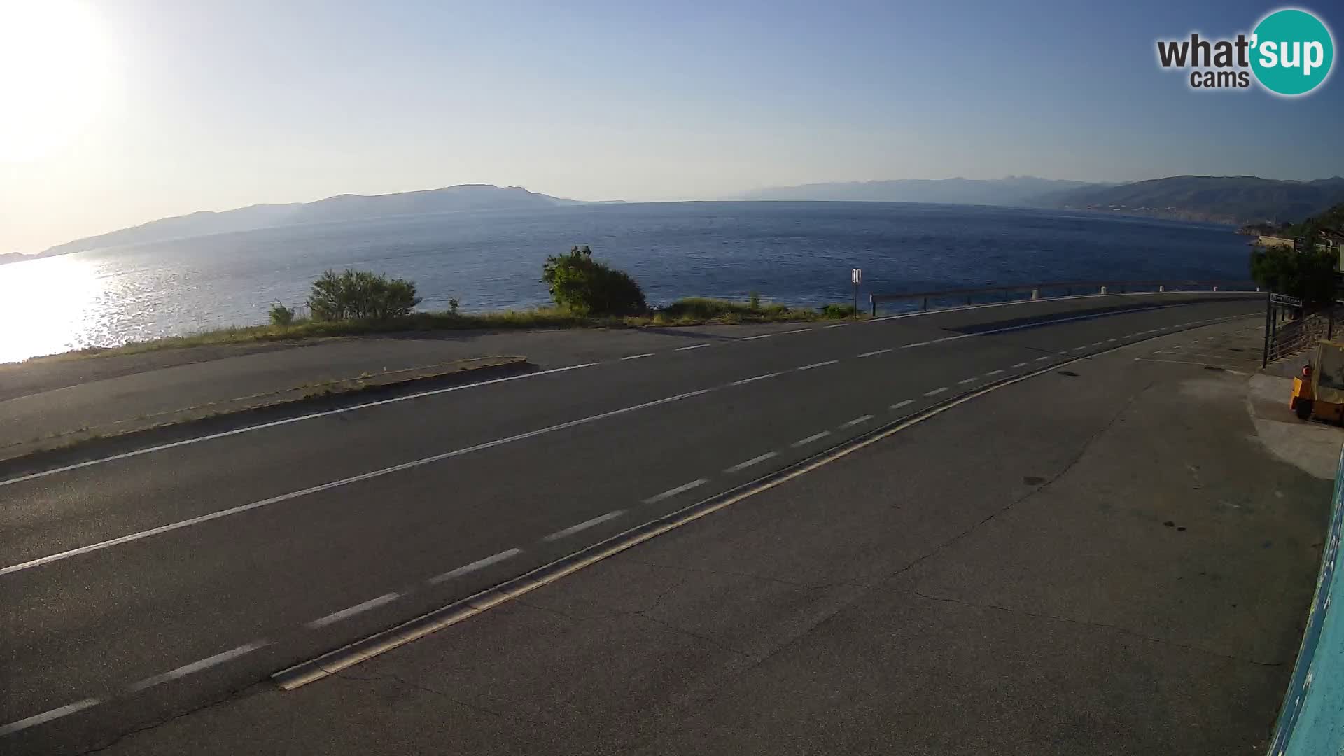 Webcam Adriatic highway D8 near SENJ – view to KRK island