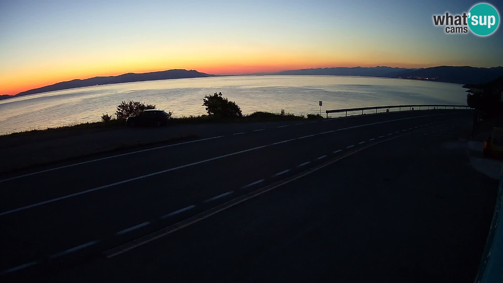 Webcam autoroute Adriatique D8 près de SENJ – vue sur l’île de KRK