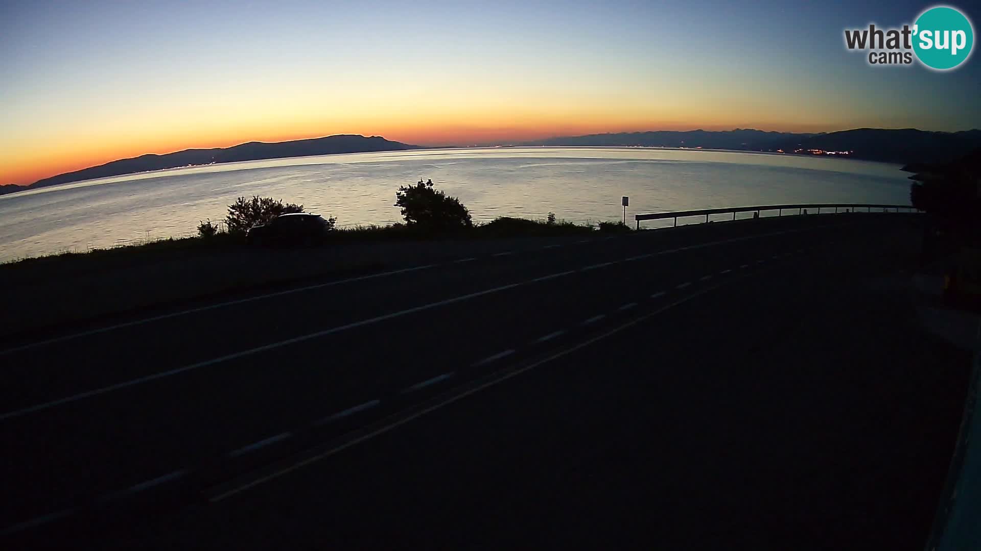 Webcam Adria-Autobahn D8 bei SENJ – Blick auf die Insel KRK
