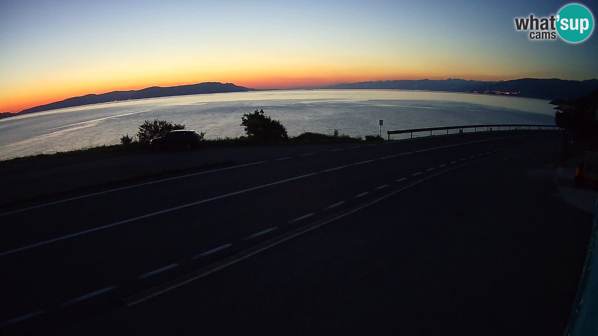 Webcam autopista adriática D8 cerca de SENJ – vista de la isla de KRK