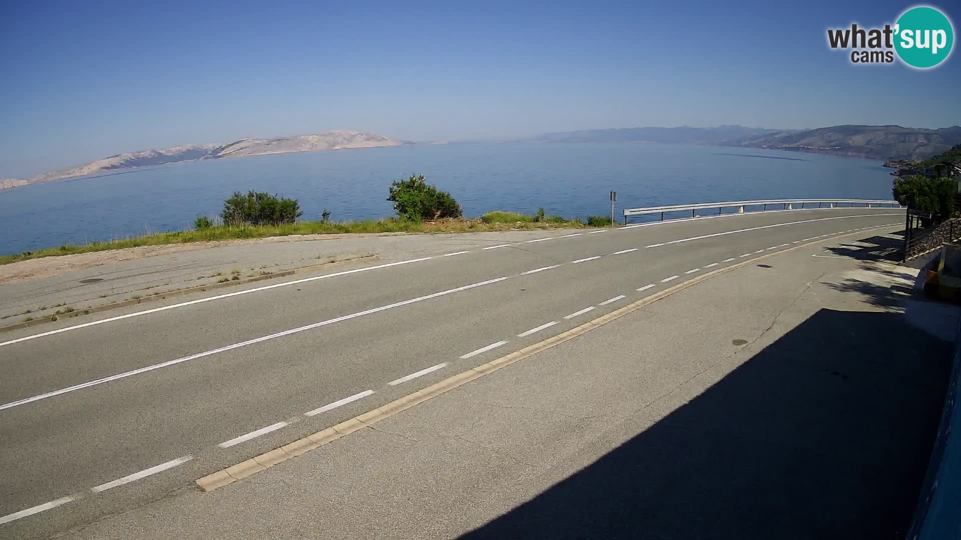 Webcam autoroute Adriatique D8 près de SENJ – vue sur l’île de KRK