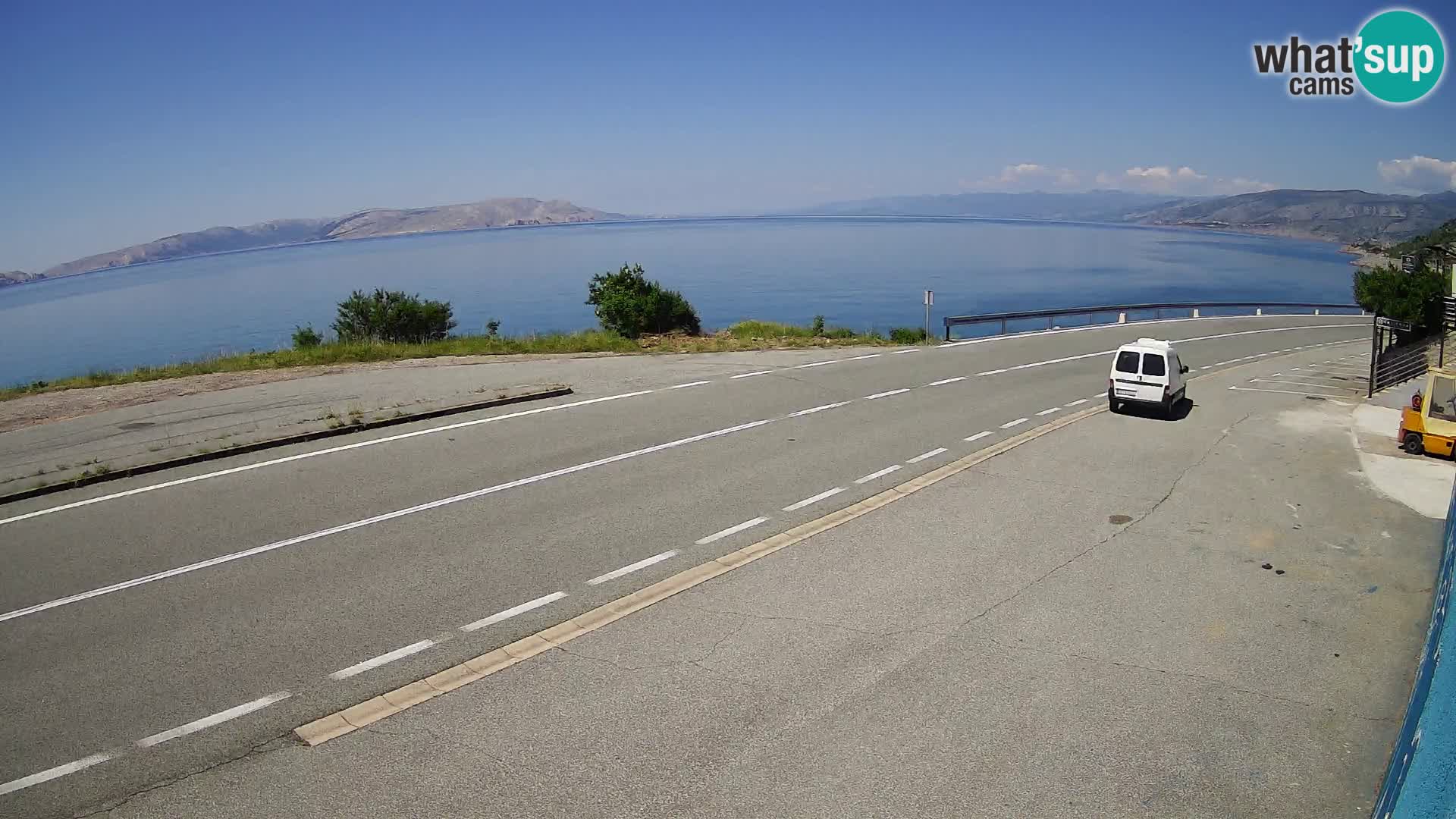 Webcam autopista adriática D8 cerca de SENJ – vista de la isla de KRK
