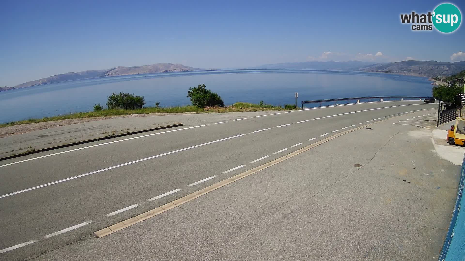 Webcam Adriatic highway D8 near SENJ – view to KRK island
