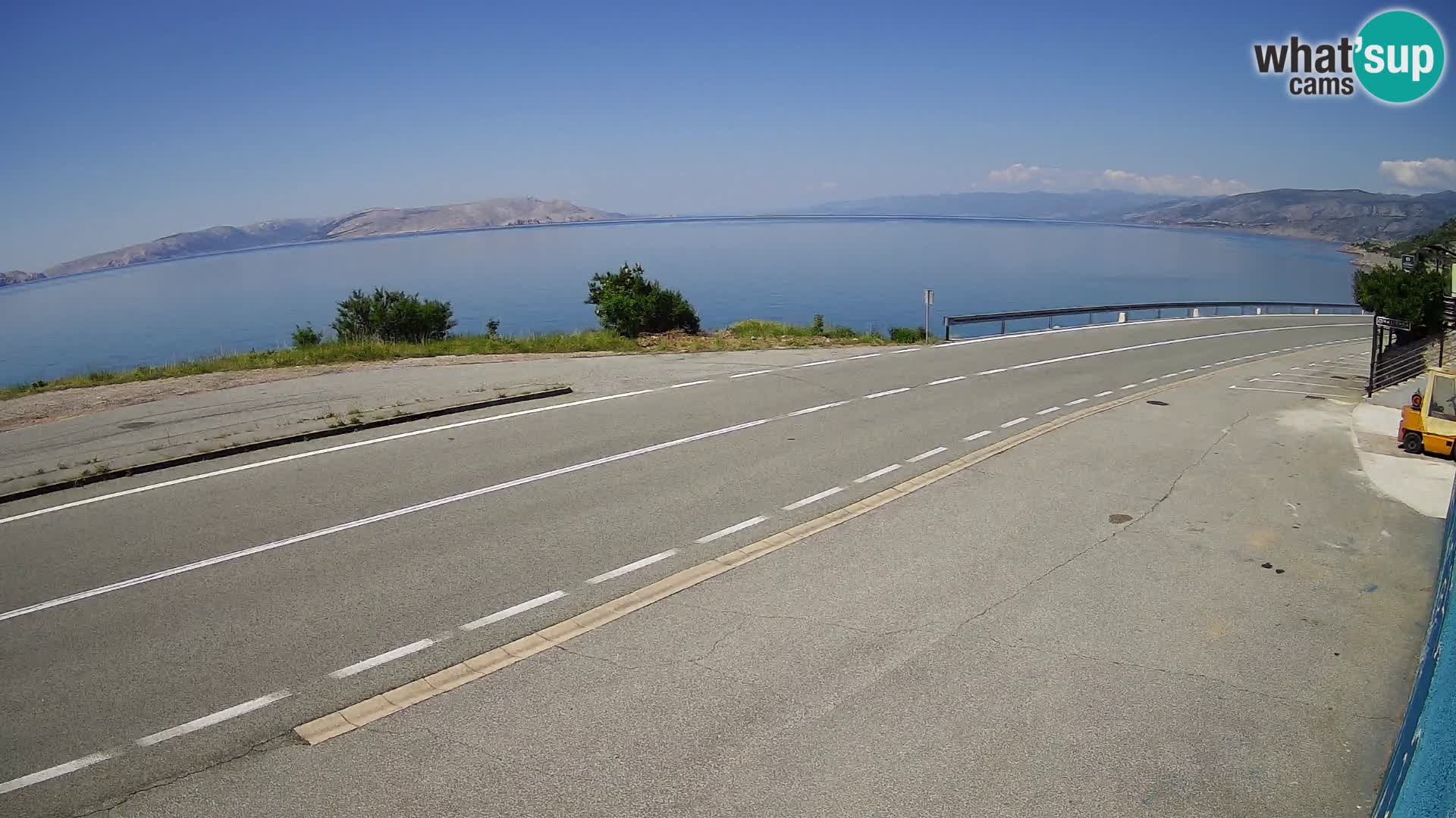 Webcam Adriatic highway D8 near SENJ – view to KRK island