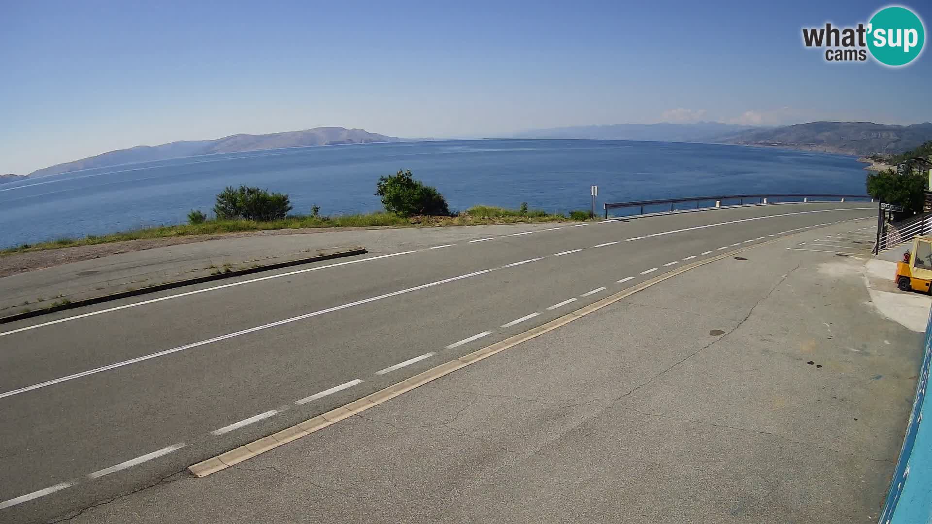 Webcam Adriatic highway D8 near SENJ – view to KRK island
