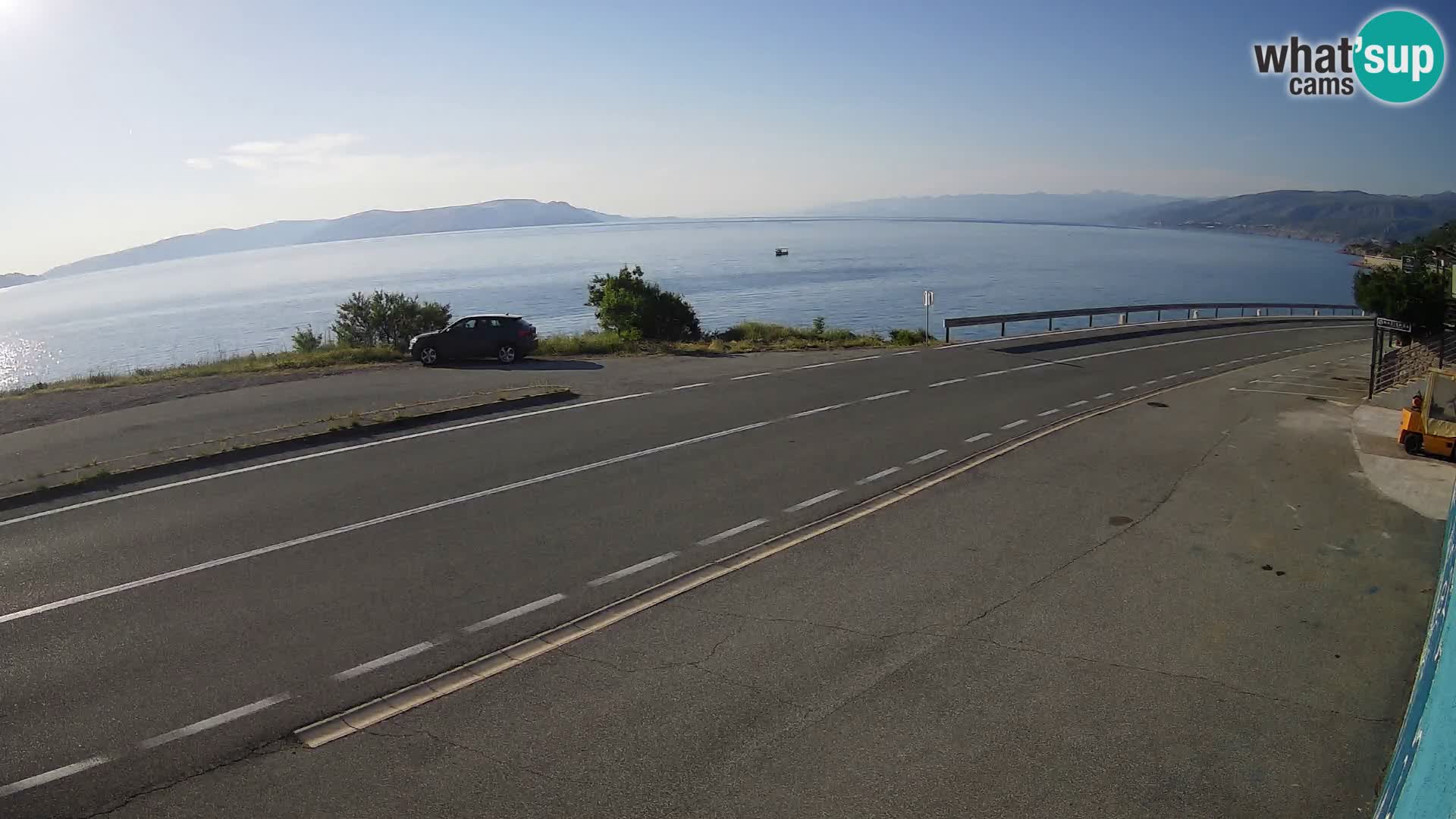 Webcam Adriatic highway D8 near SENJ – view to KRK island