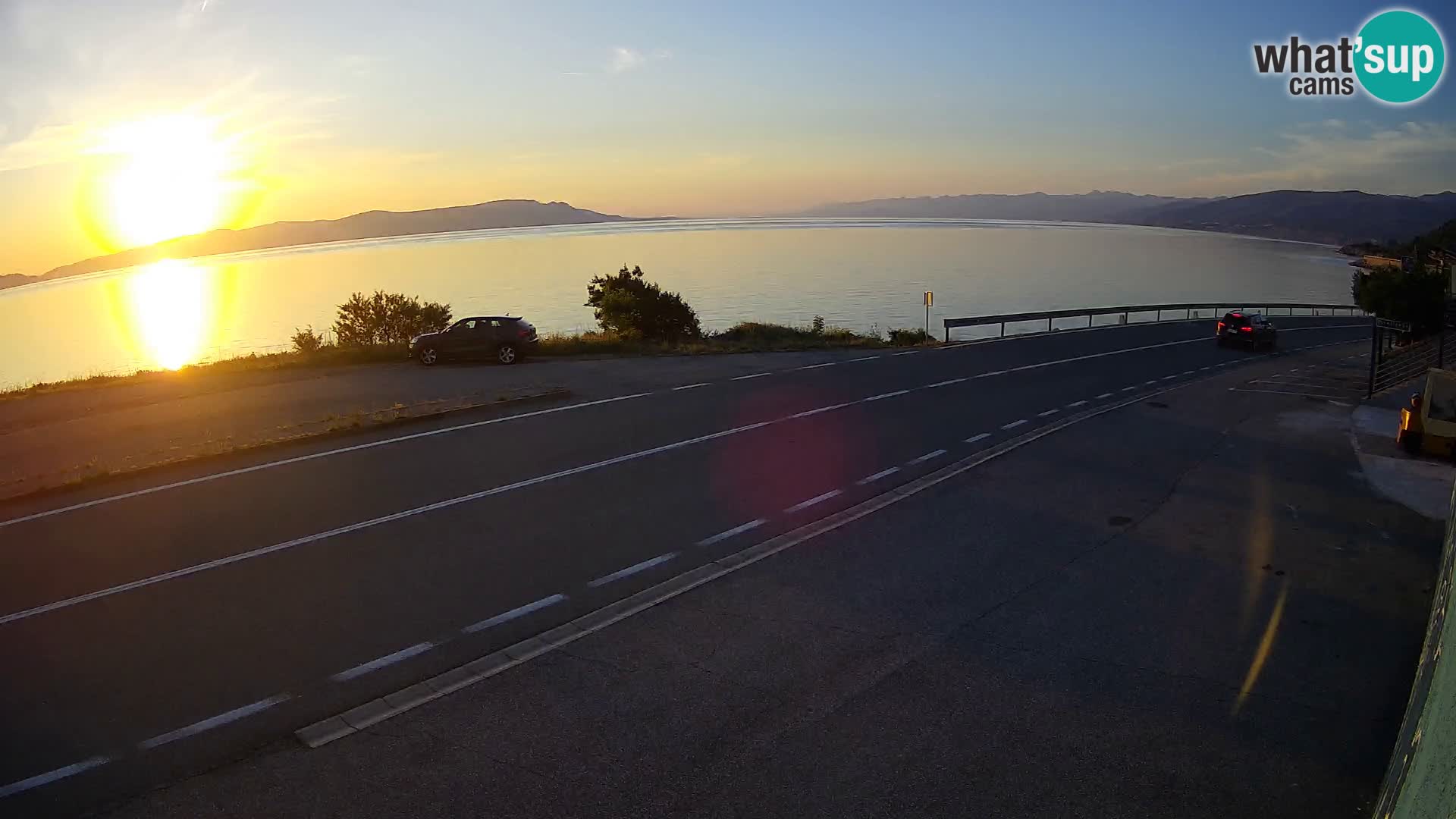 Webcam autoroute Adriatique D8 près de SENJ – vue sur l’île de KRK