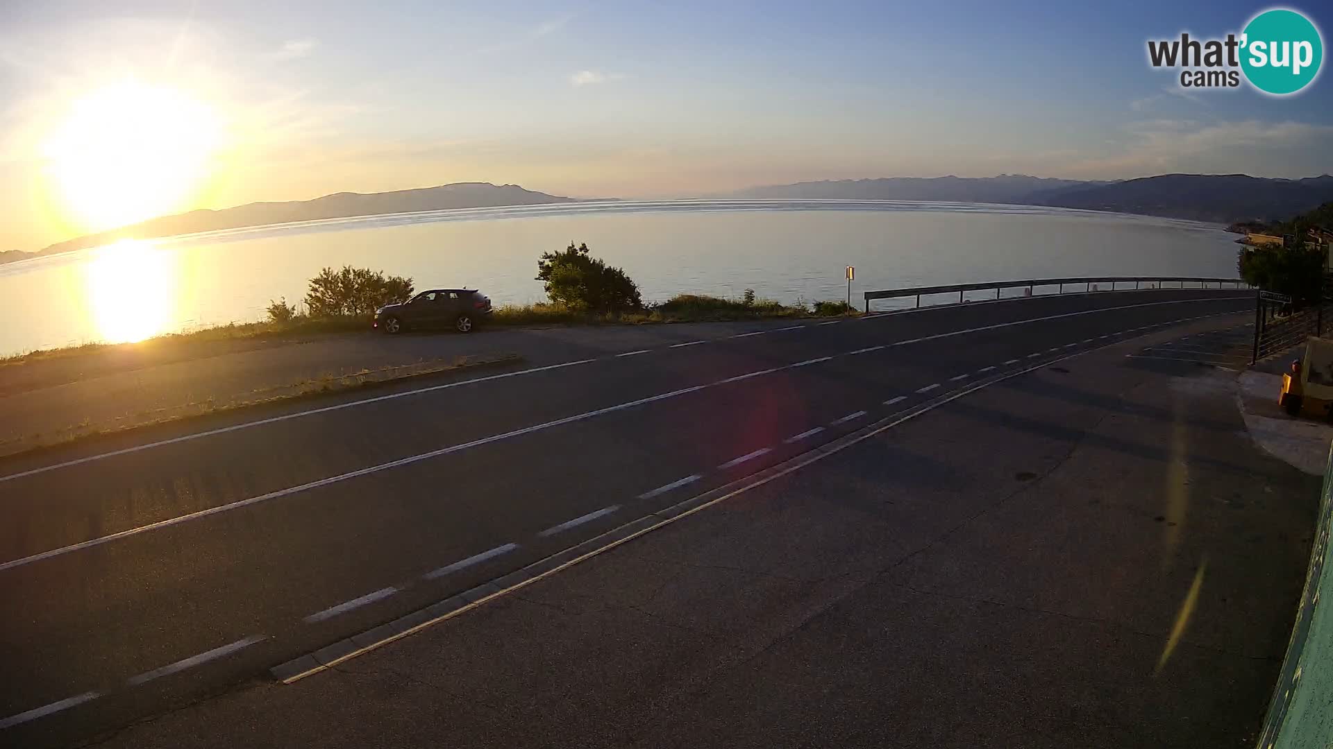 Webcam Adriatic highway D8 near SENJ – view to KRK island