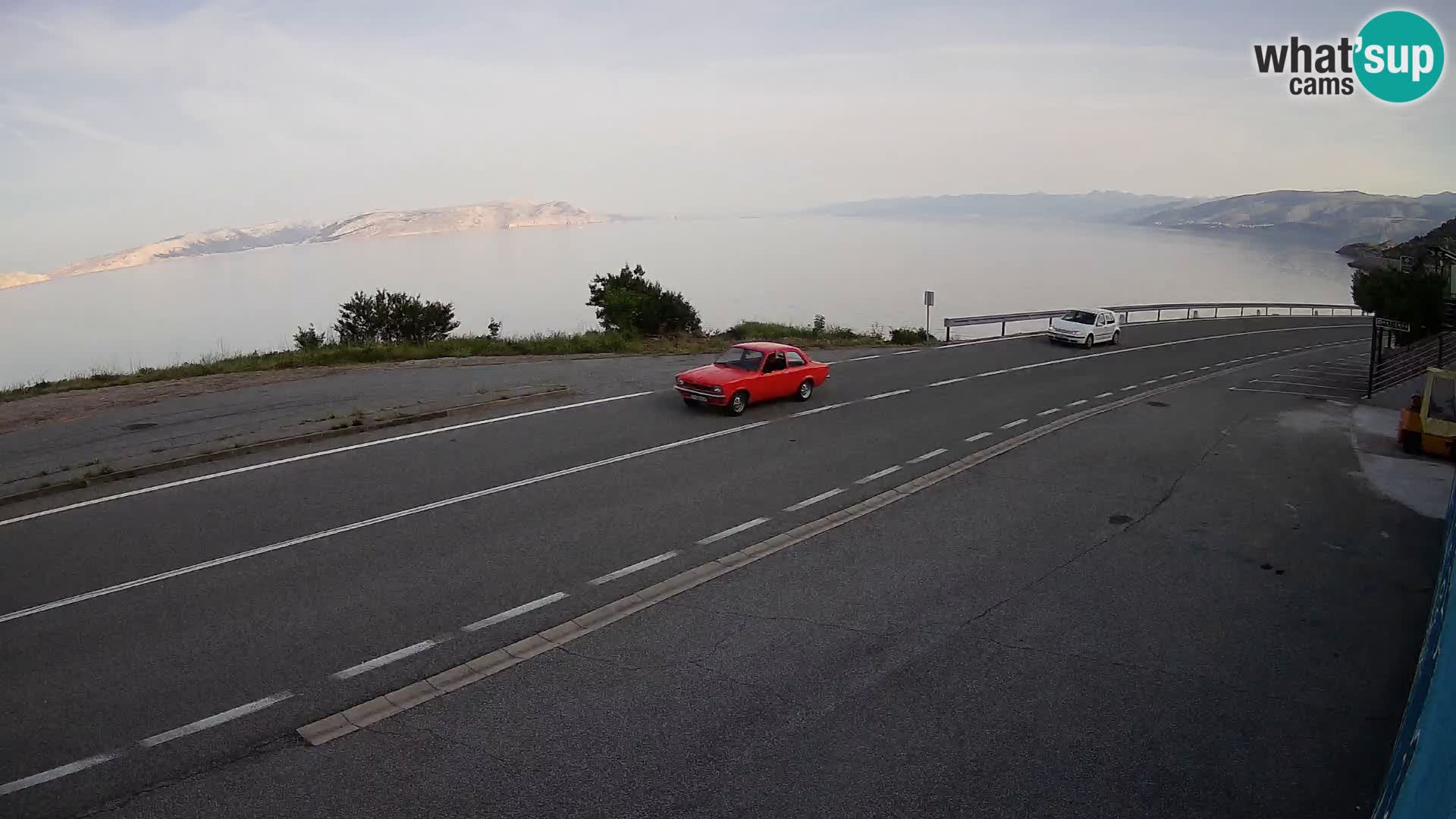 Webcam Adriatic highway D8 near SENJ – view to KRK island