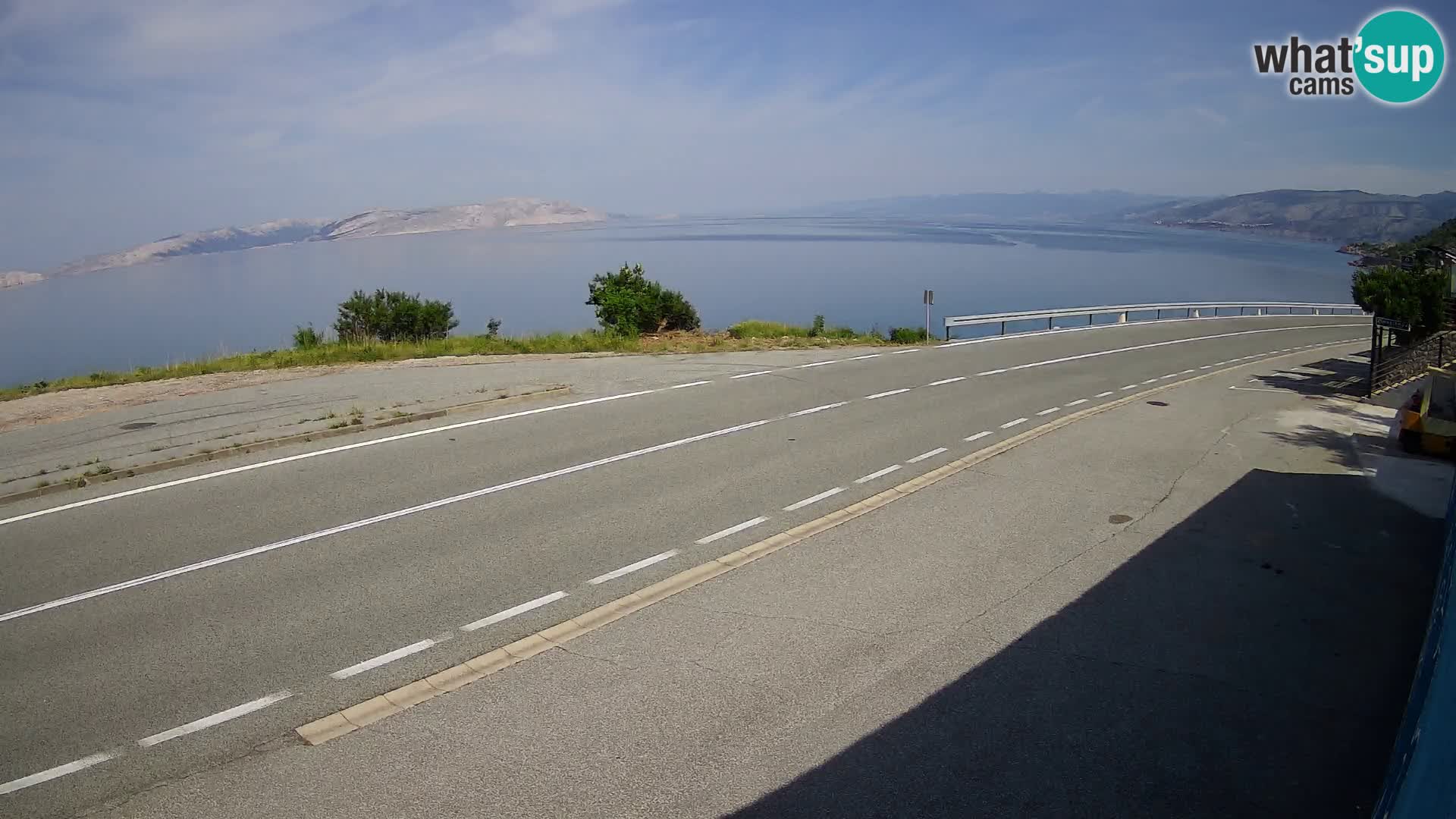 Webcam autoroute Adriatique D8 près de SENJ – vue sur l’île de KRK