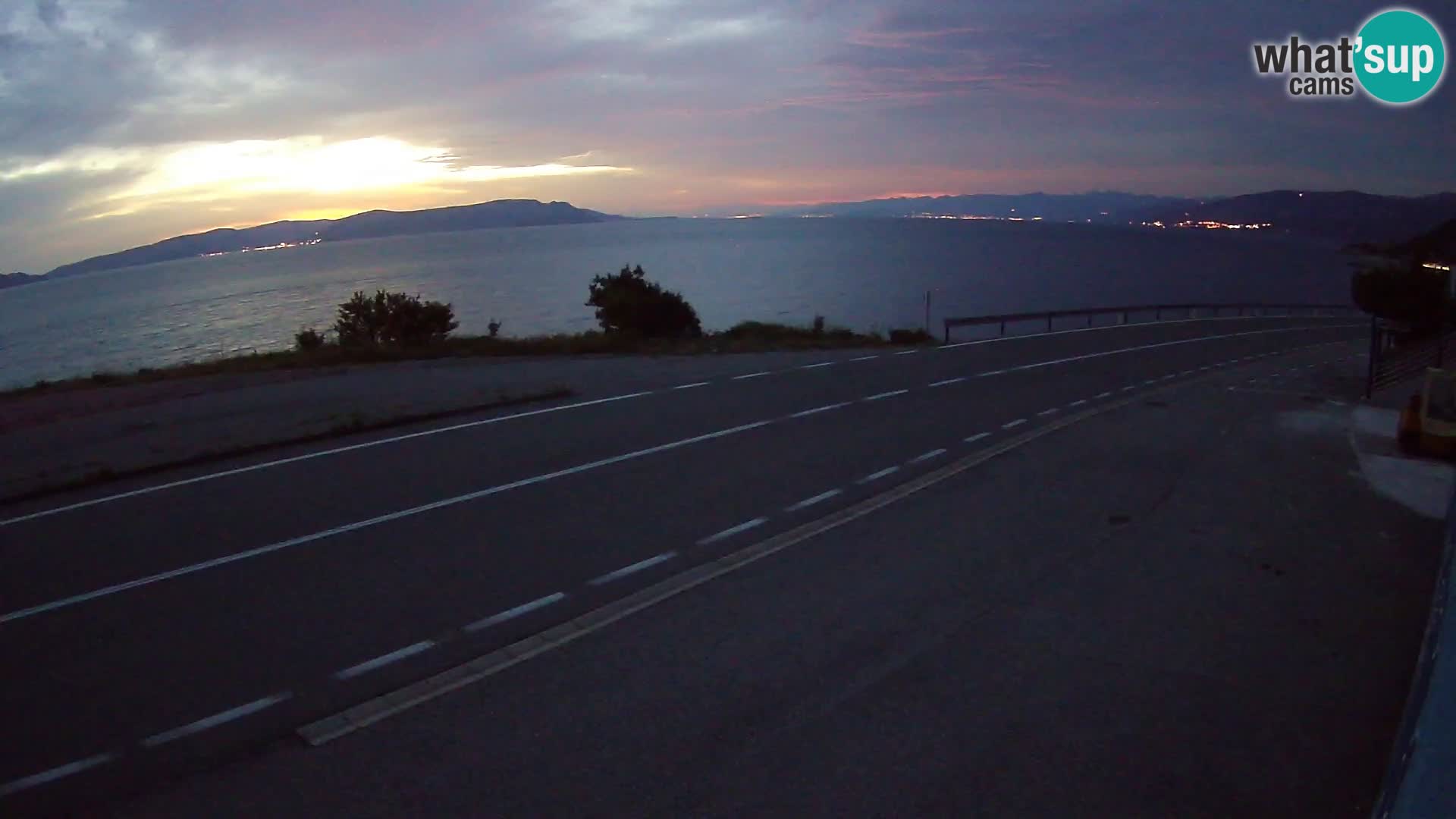 Webcam Adriatic highway D8 near SENJ – view to KRK island