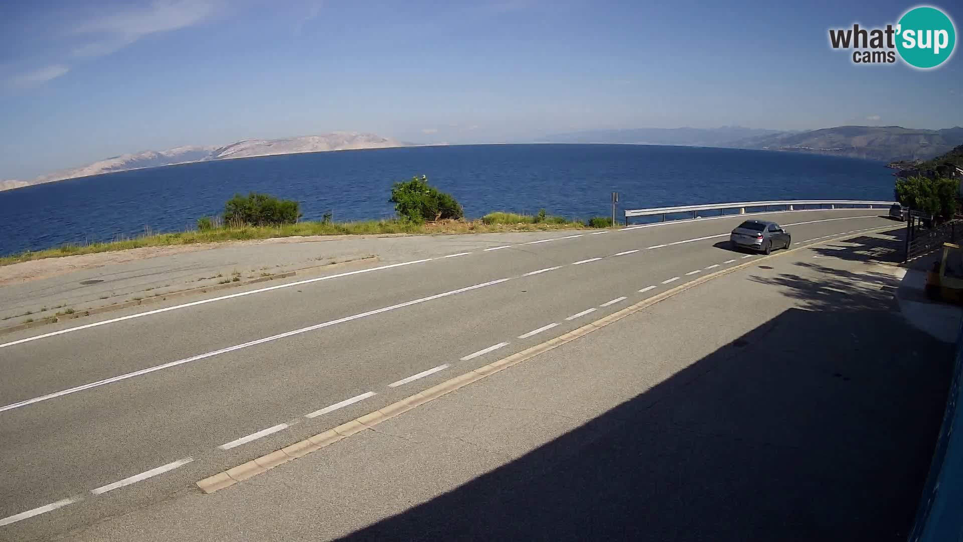 Webcam Adria-Autobahn D8 bei SENJ – Blick auf die Insel KRK