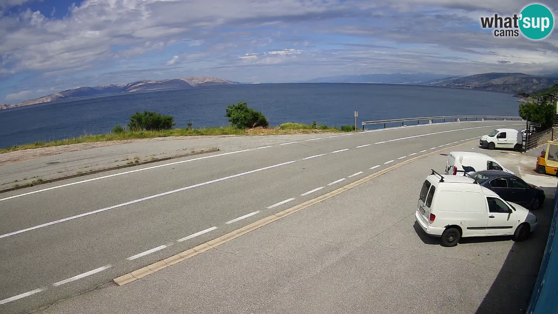 Webcam autoroute Adriatique D8 près de SENJ – vue sur l’île de KRK