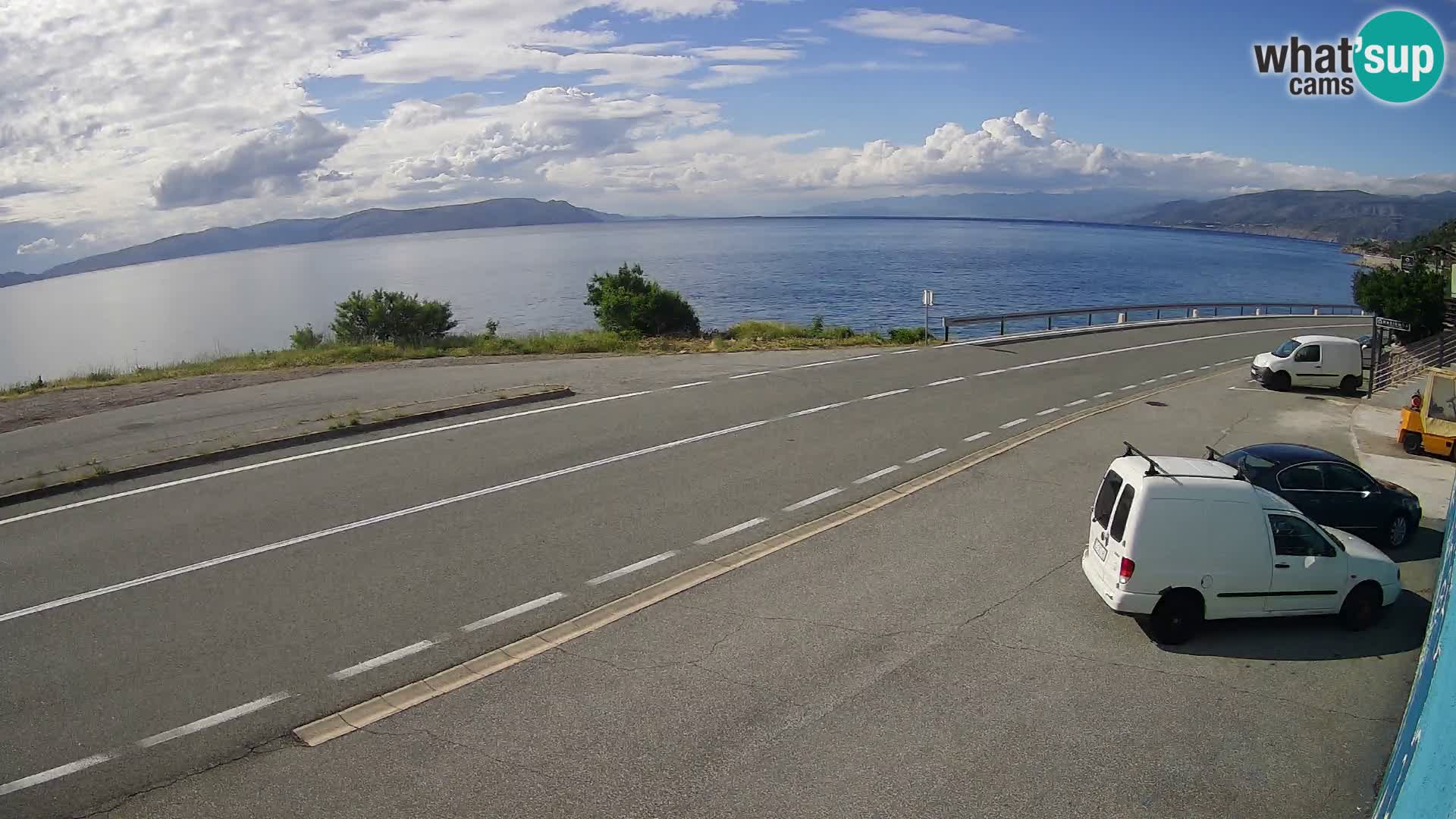 Webcam Adriatic highway D8 near SENJ – view to KRK island