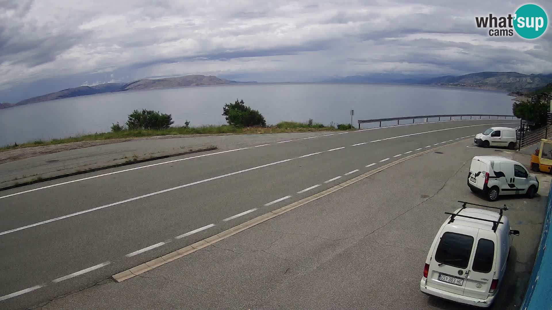 Webcam autopista adriática D8 cerca de SENJ – vista de la isla de KRK