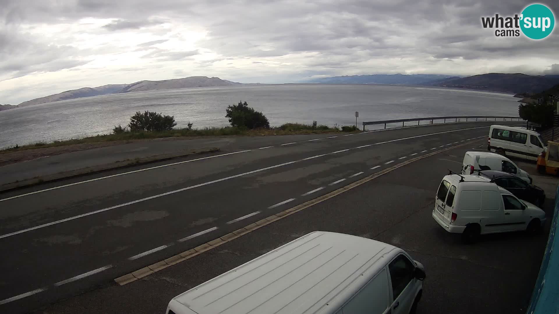 Webcam Adriatic highway D8 near SENJ – view to KRK island