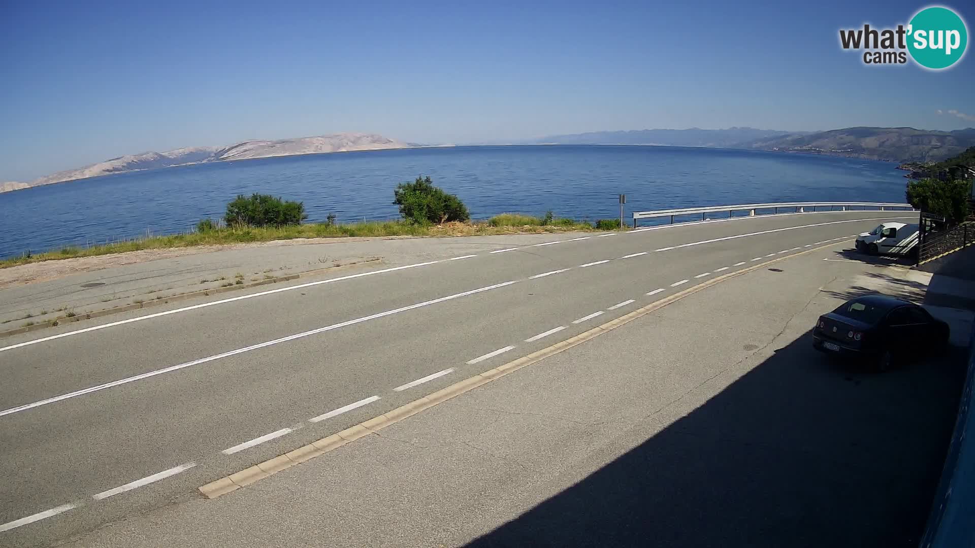 Webcam Adria-Autobahn D8 bei SENJ – Blick auf die Insel KRK