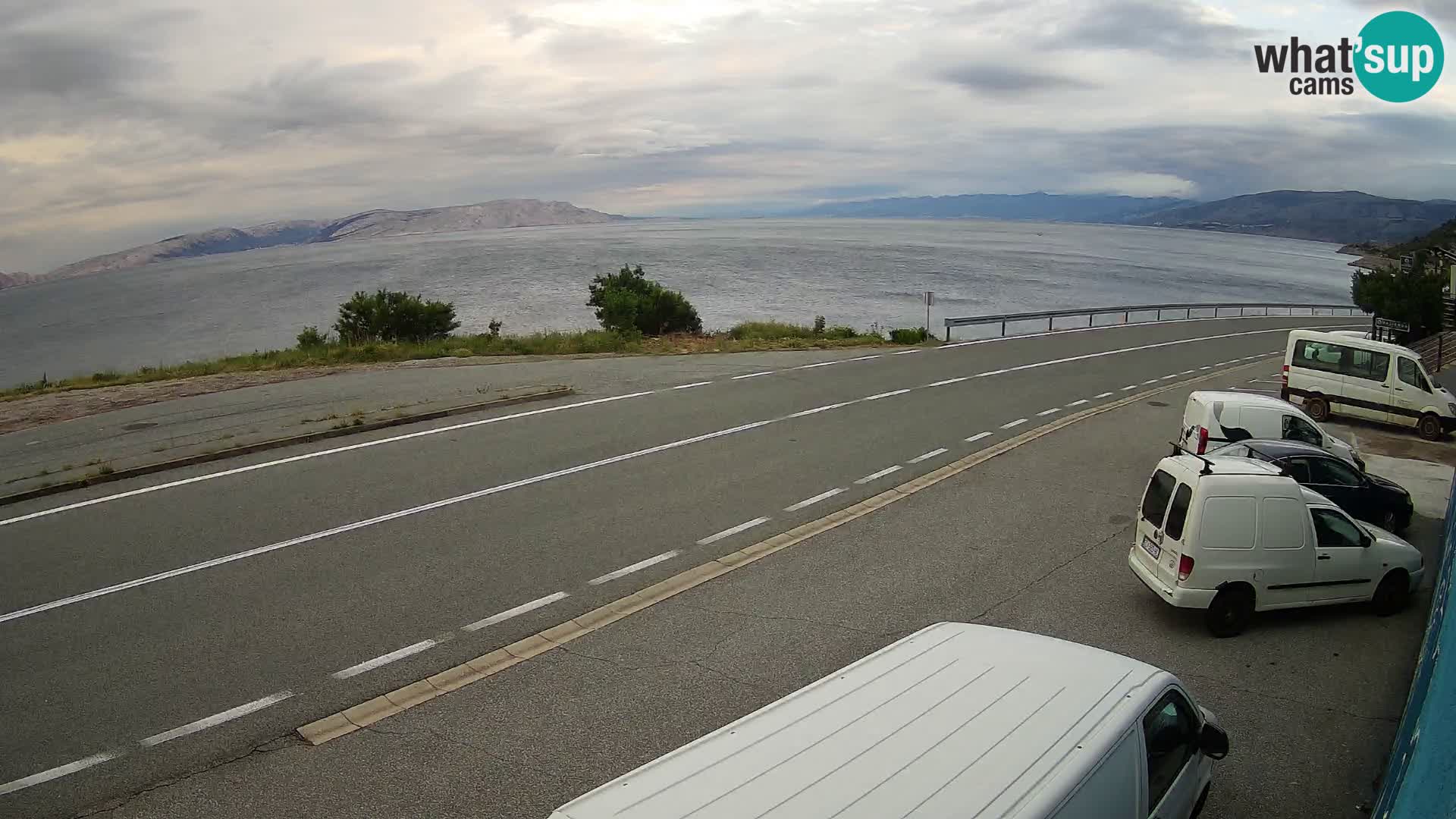 Webcam Adriatic highway D8 near SENJ – view to KRK island