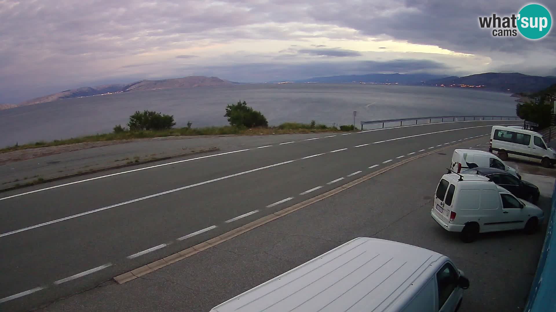 Webcam Adriatic highway D8 near SENJ – view to KRK island