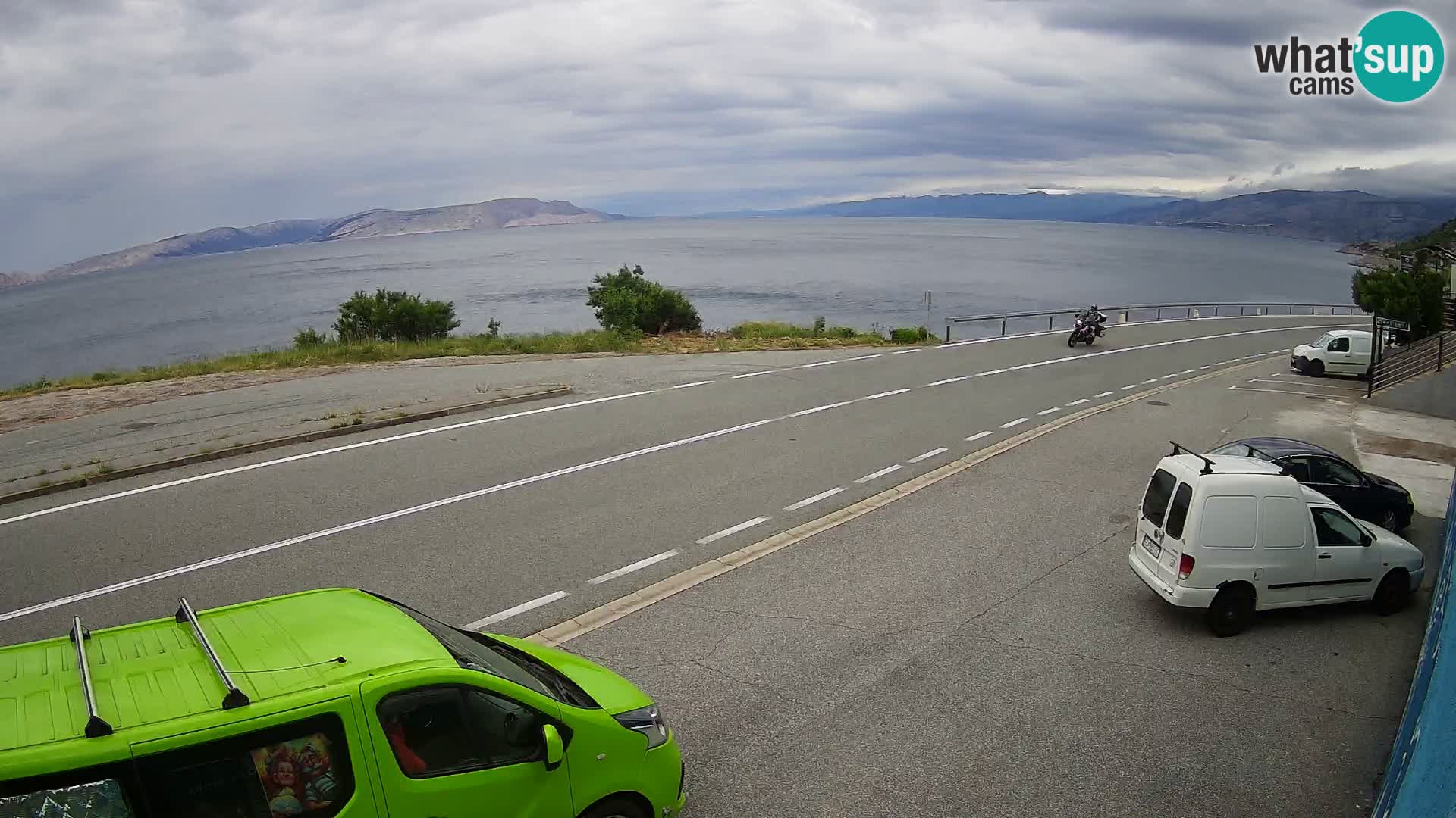 Webcam Adriatic highway D8 near SENJ – view to KRK island