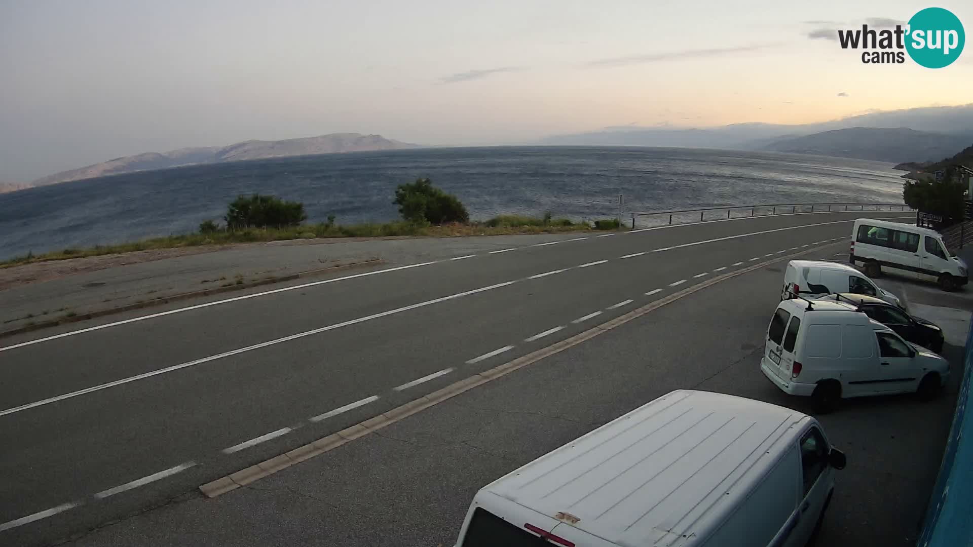 Webcam autoroute Adriatique D8 près de SENJ – vue sur l’île de KRK