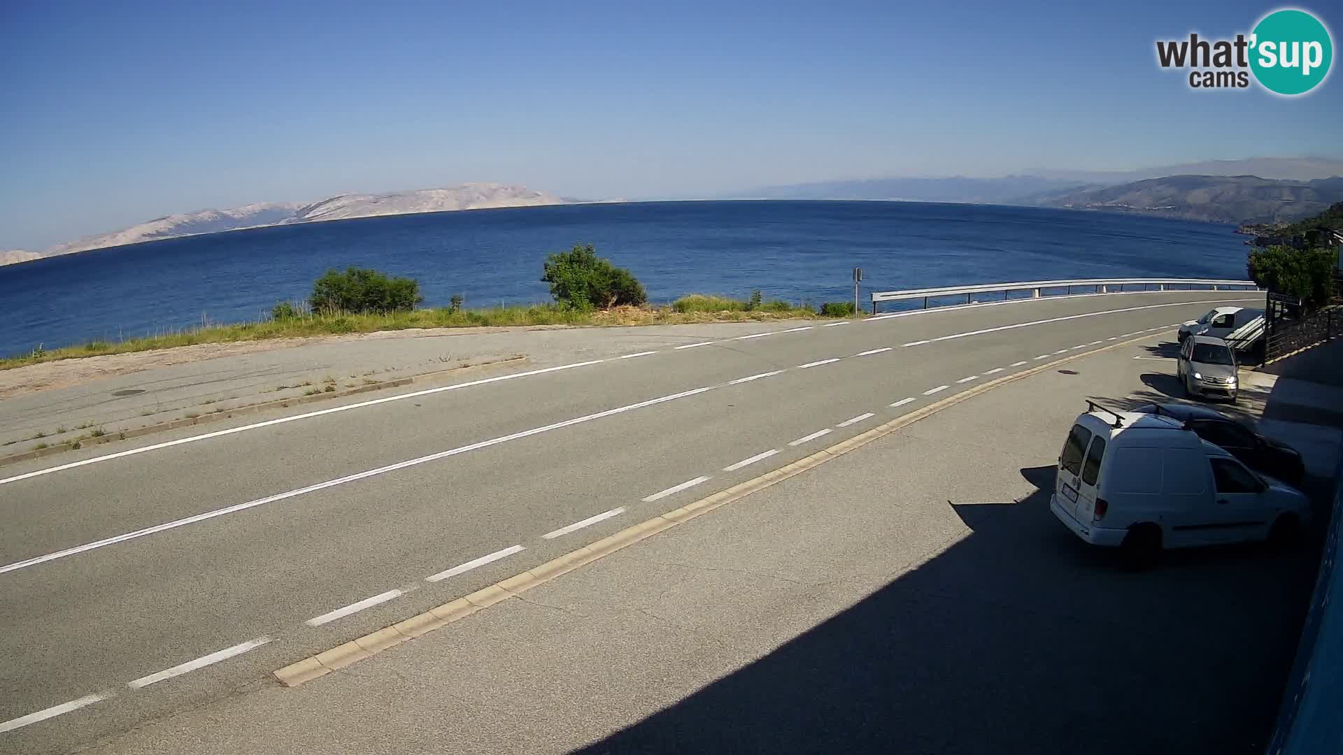 Webcam Adriatic highway D8 near SENJ – view to KRK island