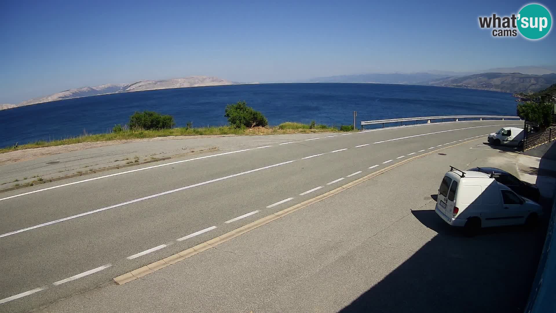 Webcam Adria-Autobahn D8 bei SENJ – Blick auf die Insel KRK