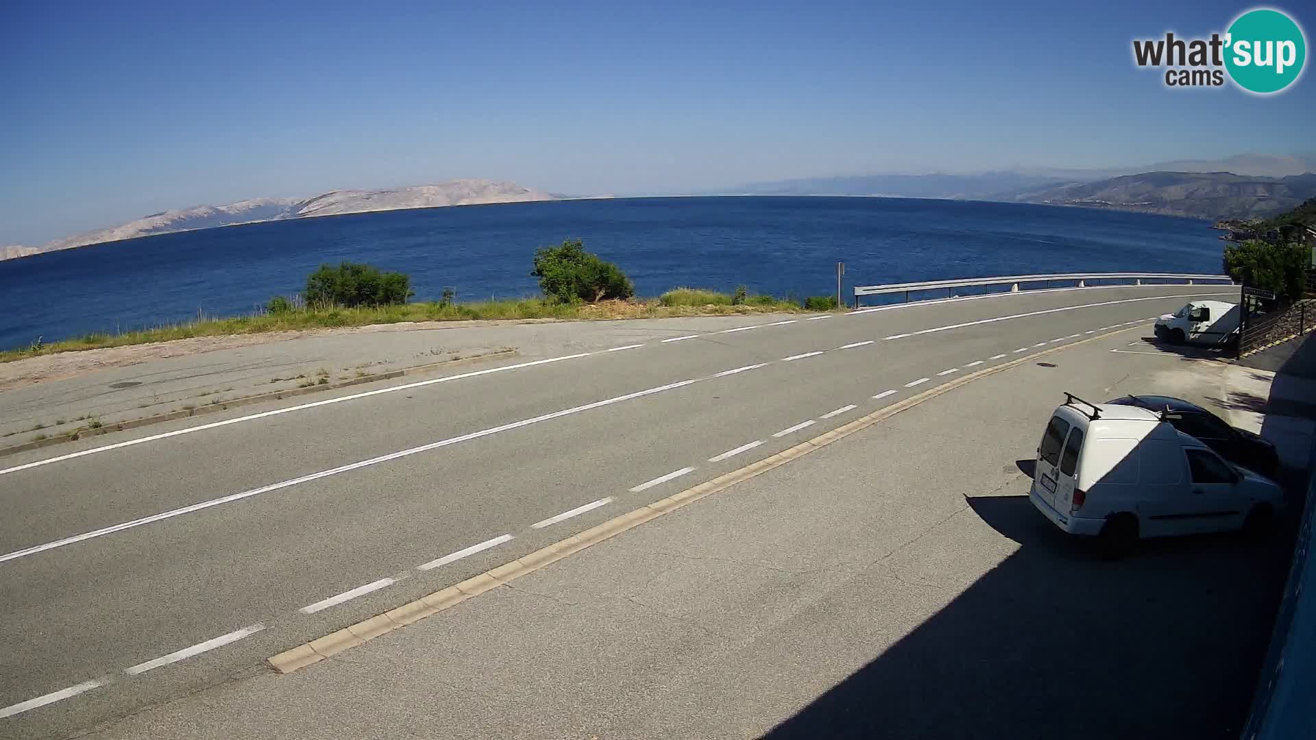Webcam autopista adriática D8 cerca de SENJ – vista de la isla de KRK
