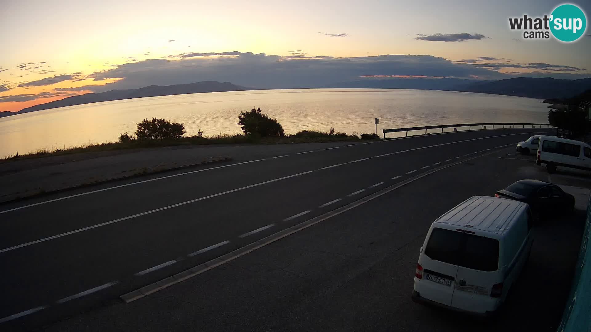 Webcam Adria-Autobahn D8 bei SENJ – Blick auf die Insel KRK