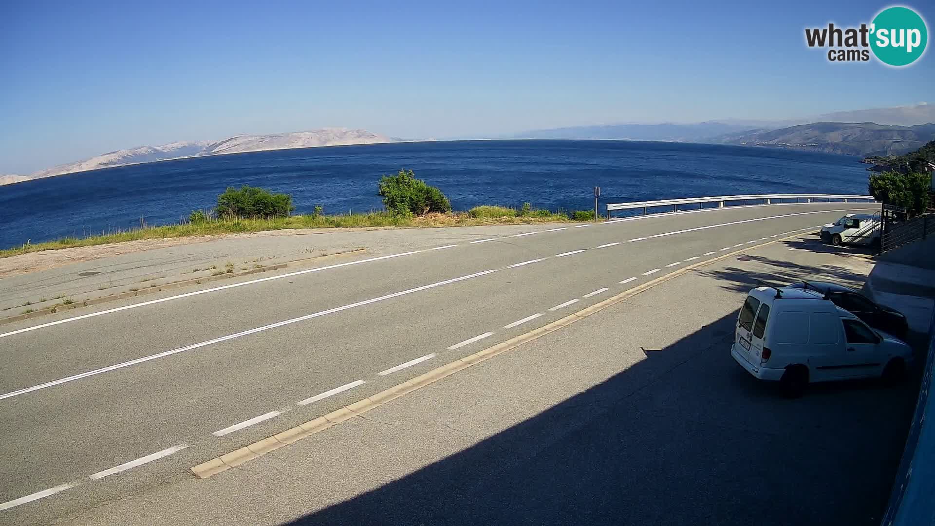Webcam Adria-Autobahn D8 bei SENJ – Blick auf die Insel KRK