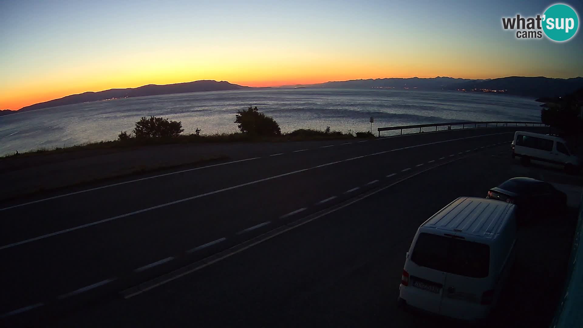Webcam Adria-Autobahn D8 bei SENJ – Blick auf die Insel KRK