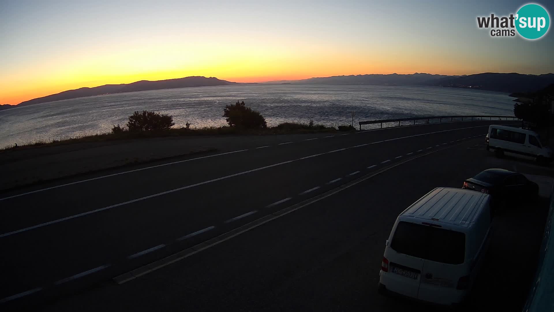 Webcam autoroute Adriatique D8 près de SENJ – vue sur l’île de KRK
