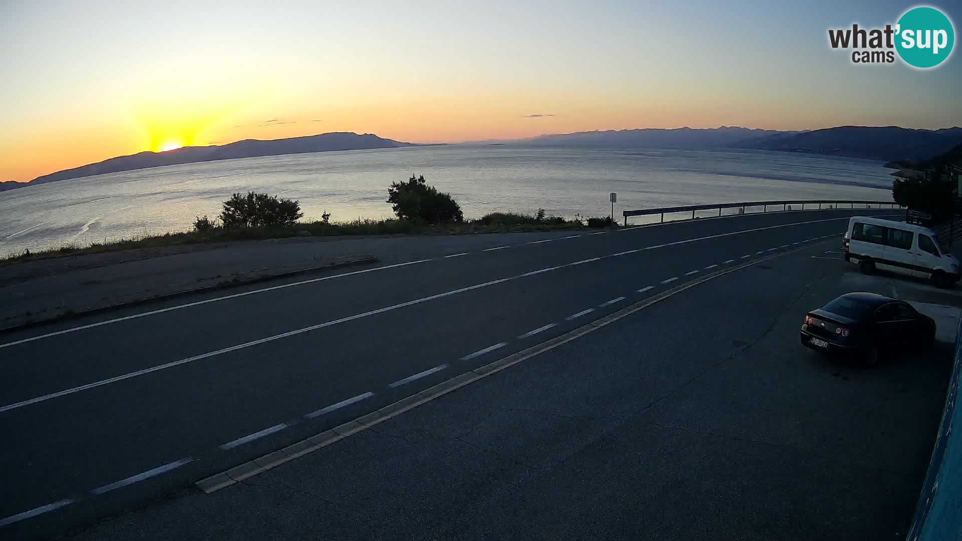 Webcam autoroute Adriatique D8 près de SENJ – vue sur l’île de KRK