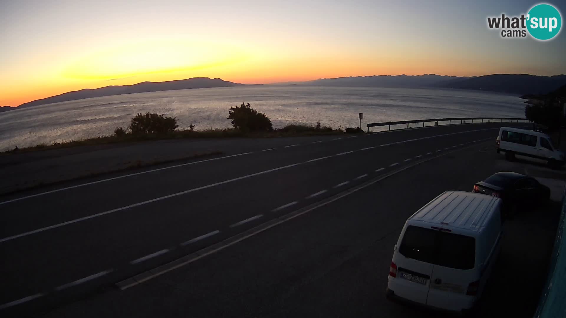 Webcam Adriatic highway D8 near SENJ – view to KRK island