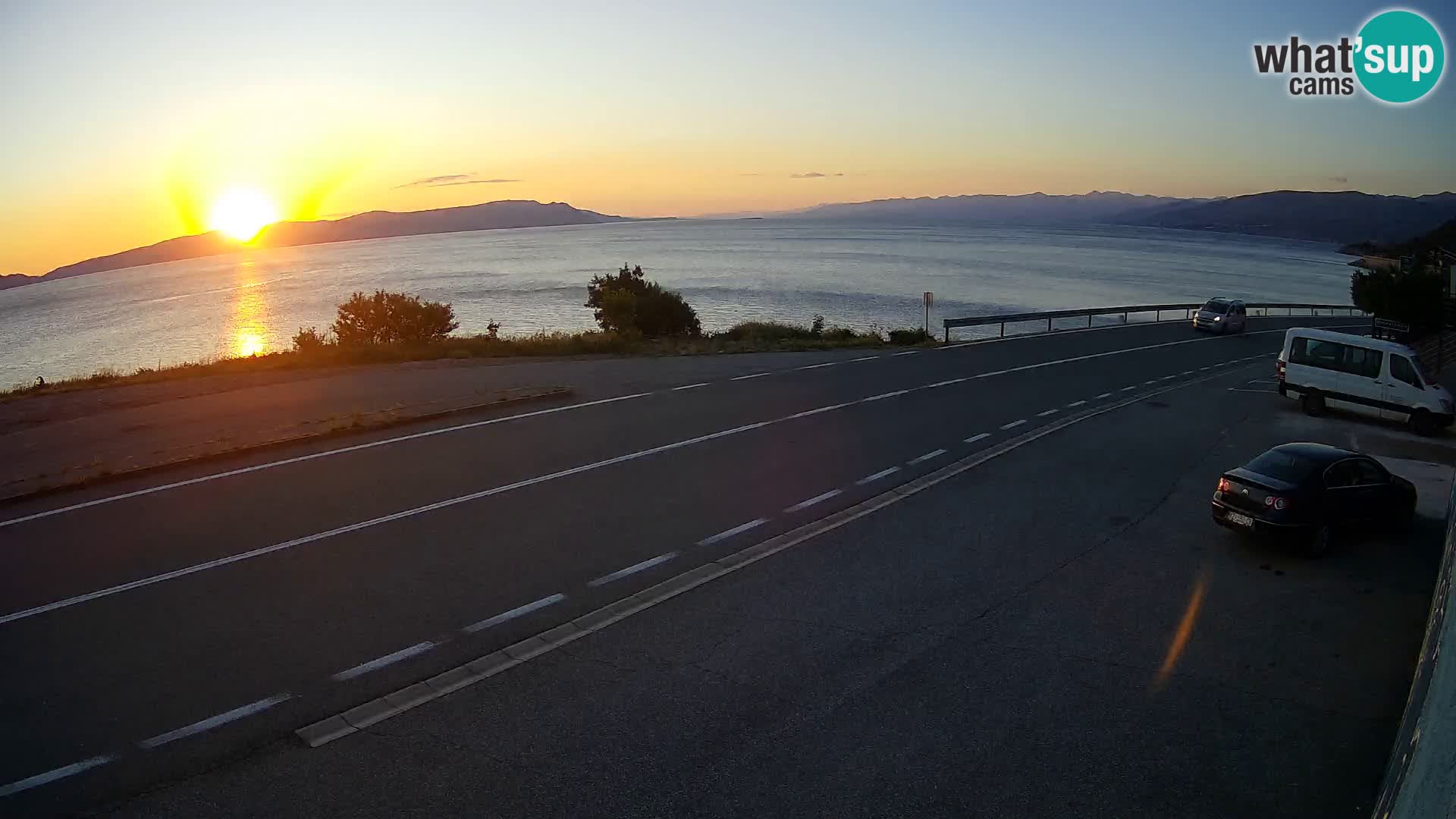 Webcam autopista adriática D8 cerca de SENJ – vista de la isla de KRK
