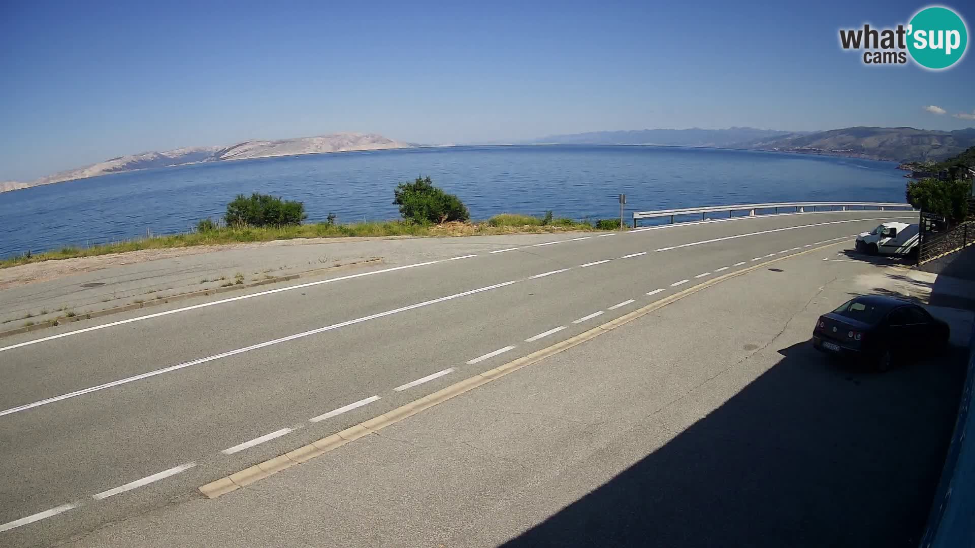 Webcam Adria-Autobahn D8 bei SENJ – Blick auf die Insel KRK