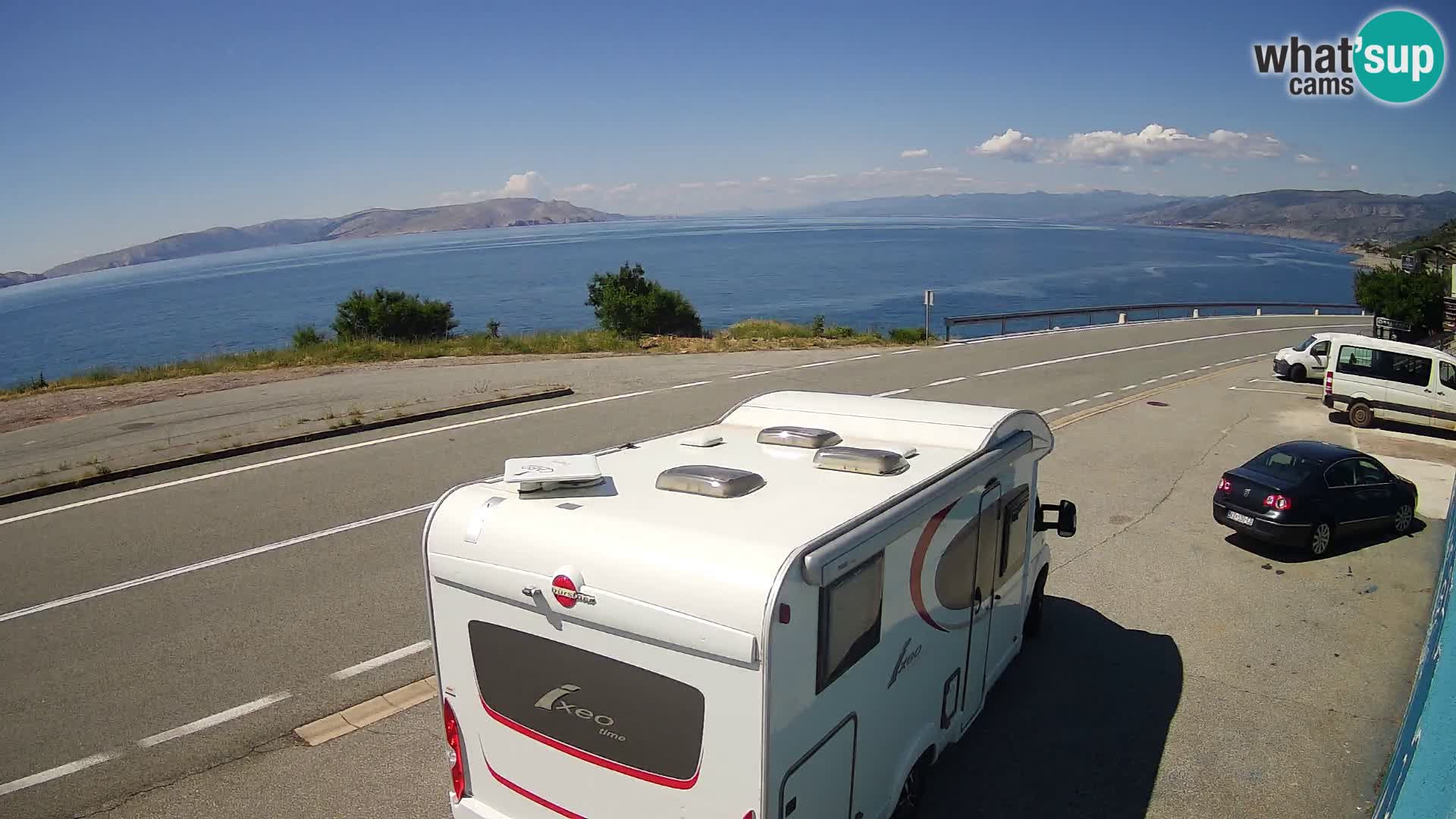 Webcam Adriatic highway D8 near SENJ – view to KRK island