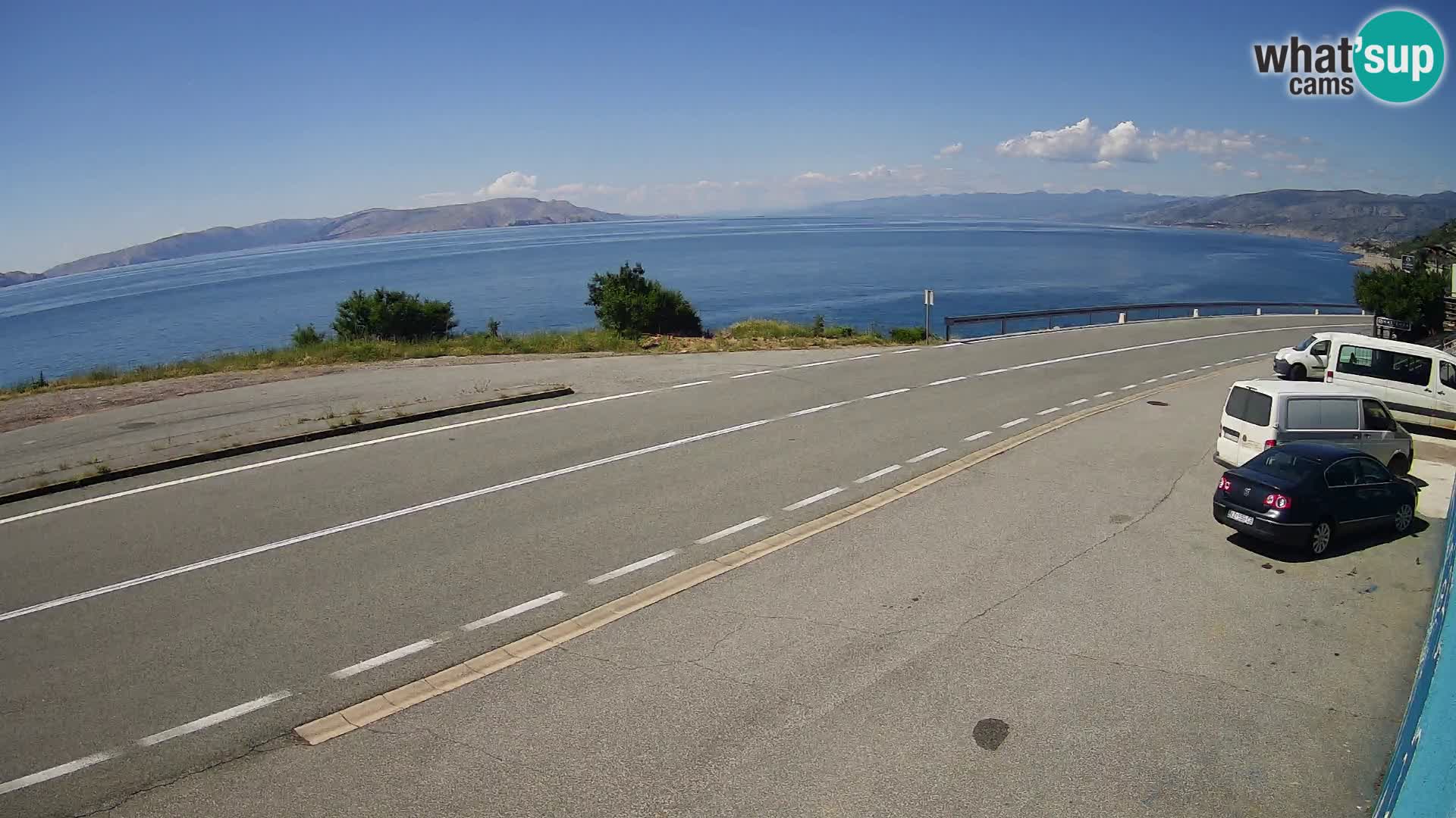 Webcam Adria-Autobahn D8 bei SENJ – Blick auf die Insel KRK