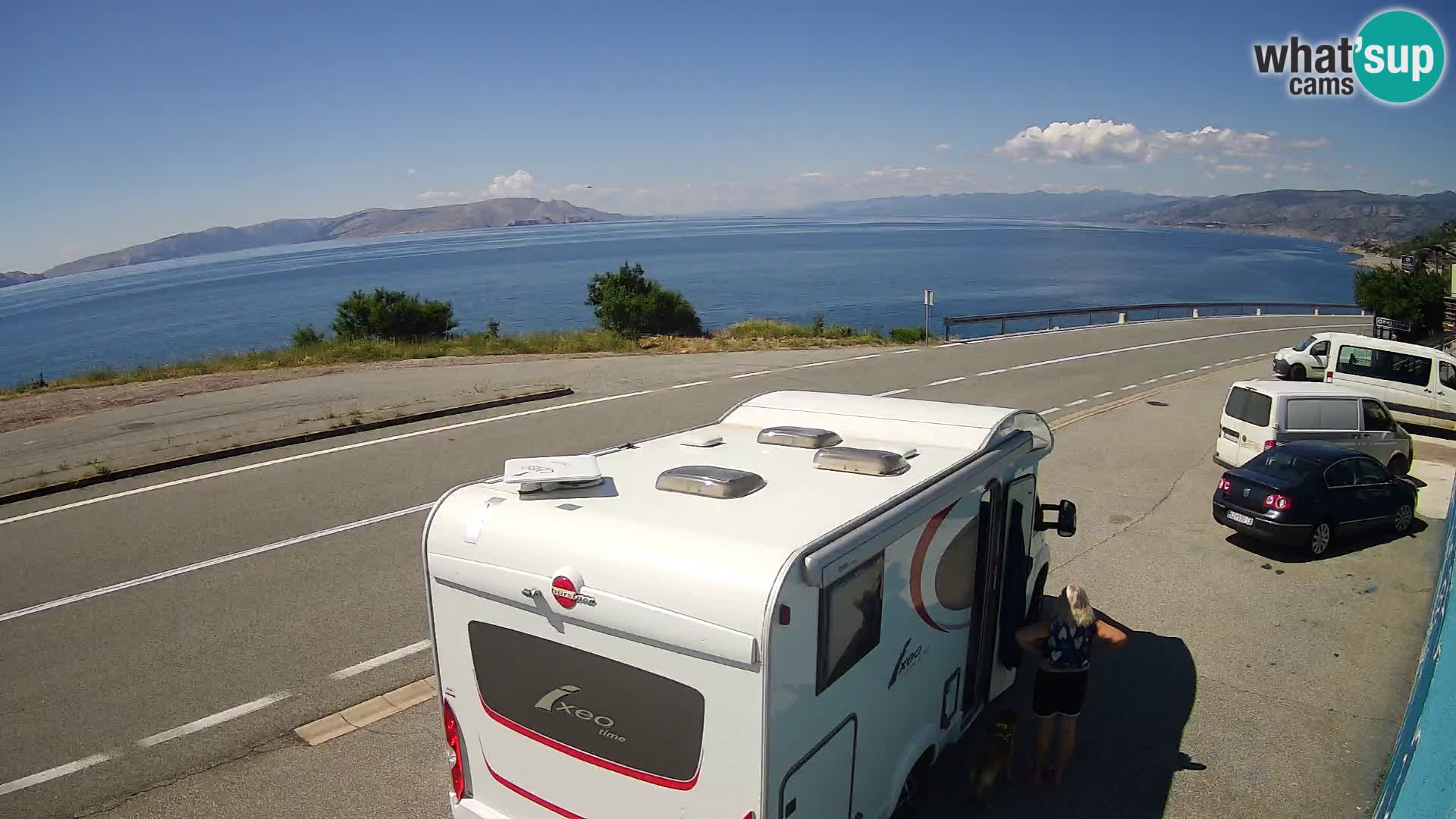 Webcam Adria-Autobahn D8 bei SENJ – Blick auf die Insel KRK