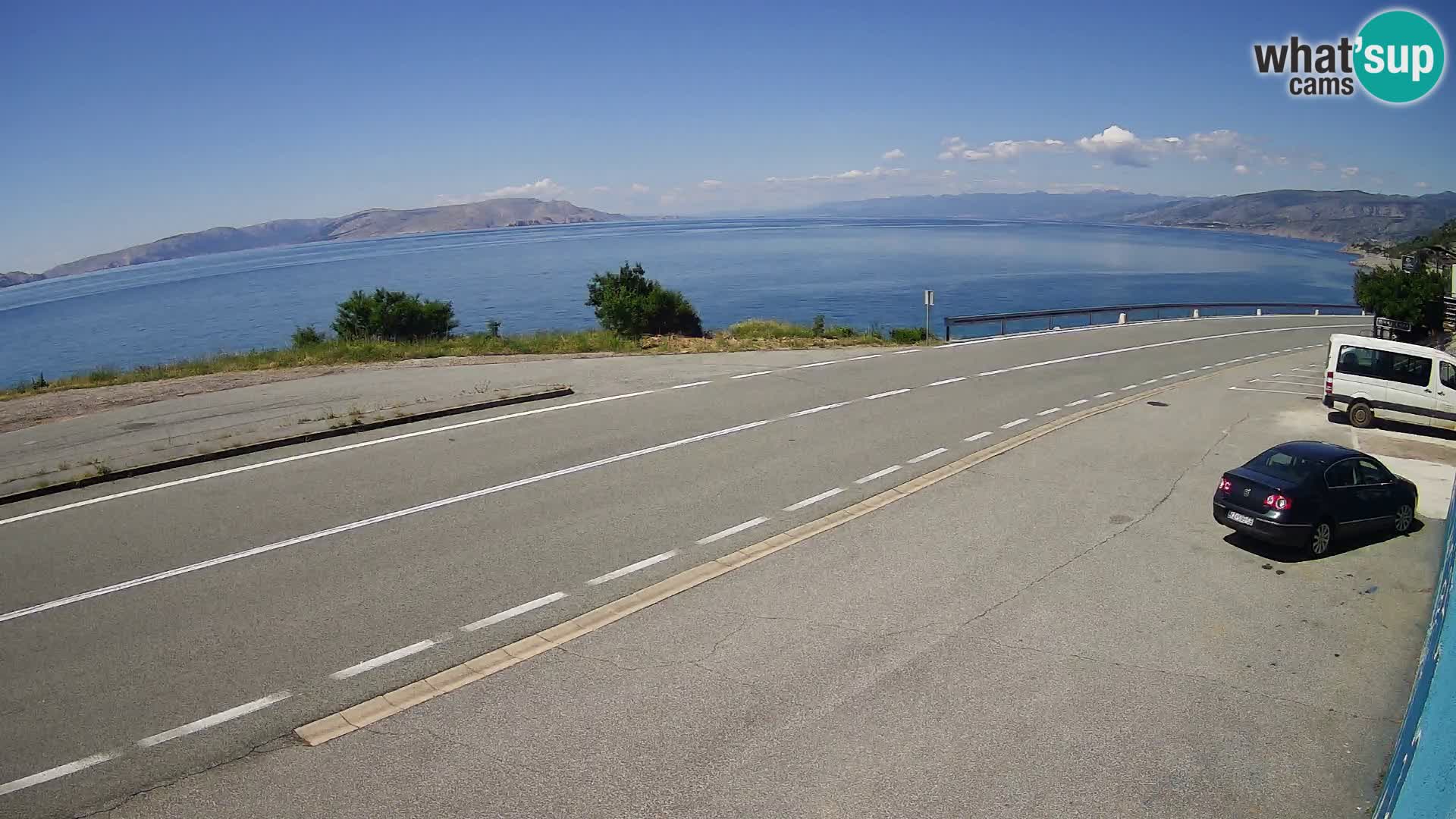 Webcam Adriatic highway D8 near SENJ – view to KRK island