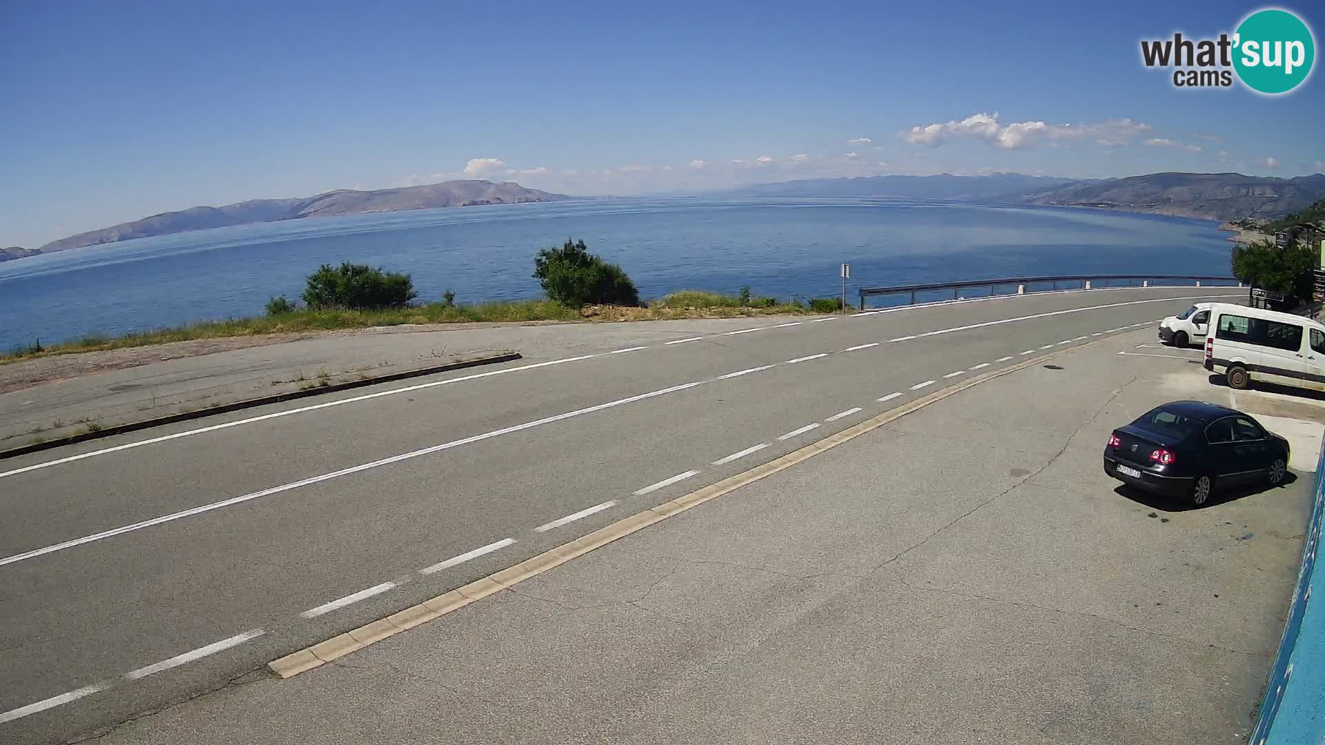 Webcam Adriatic highway D8 near SENJ – view to KRK island