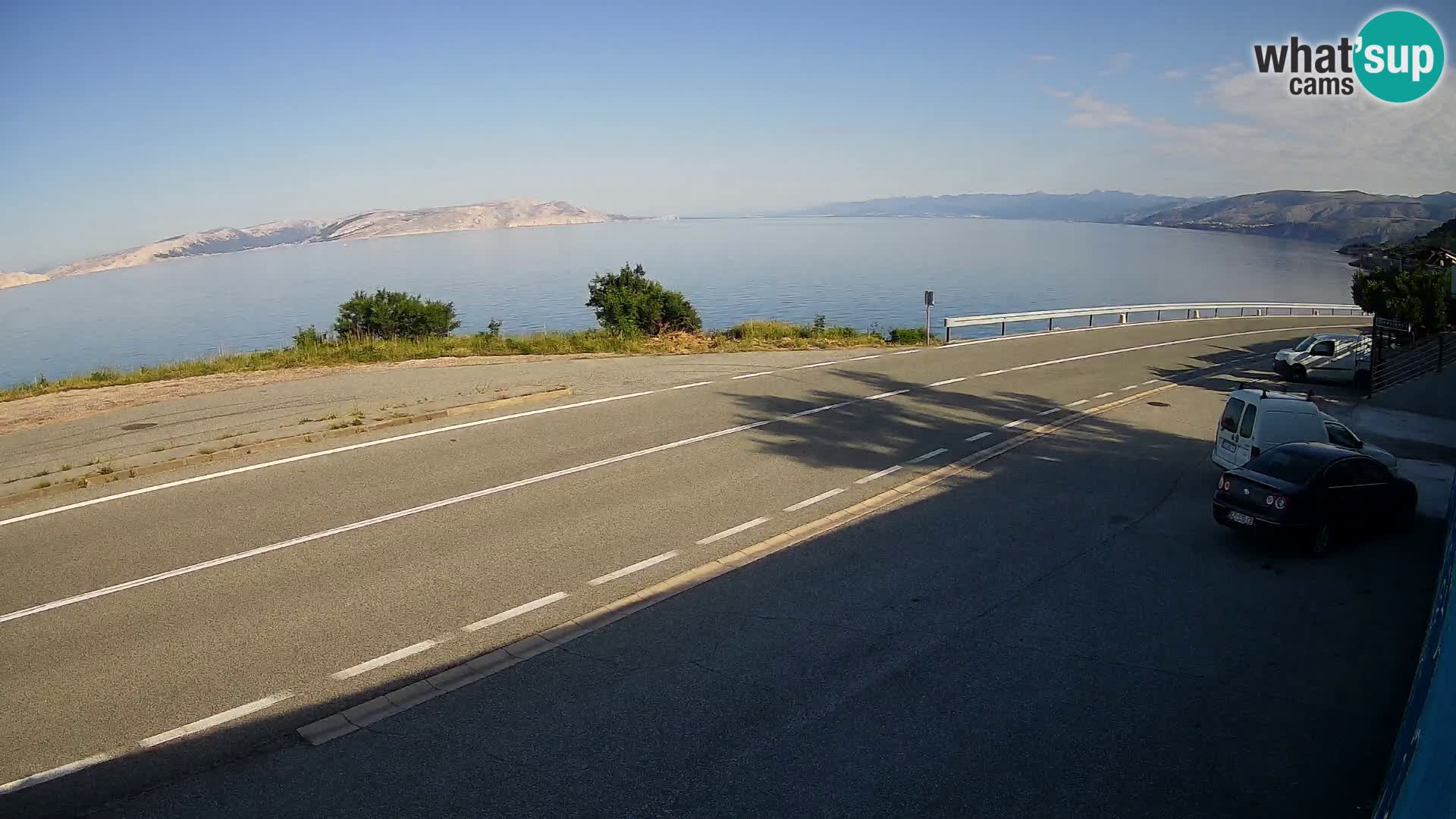 Webcam autopista adriática D8 cerca de SENJ – vista de la isla de KRK
