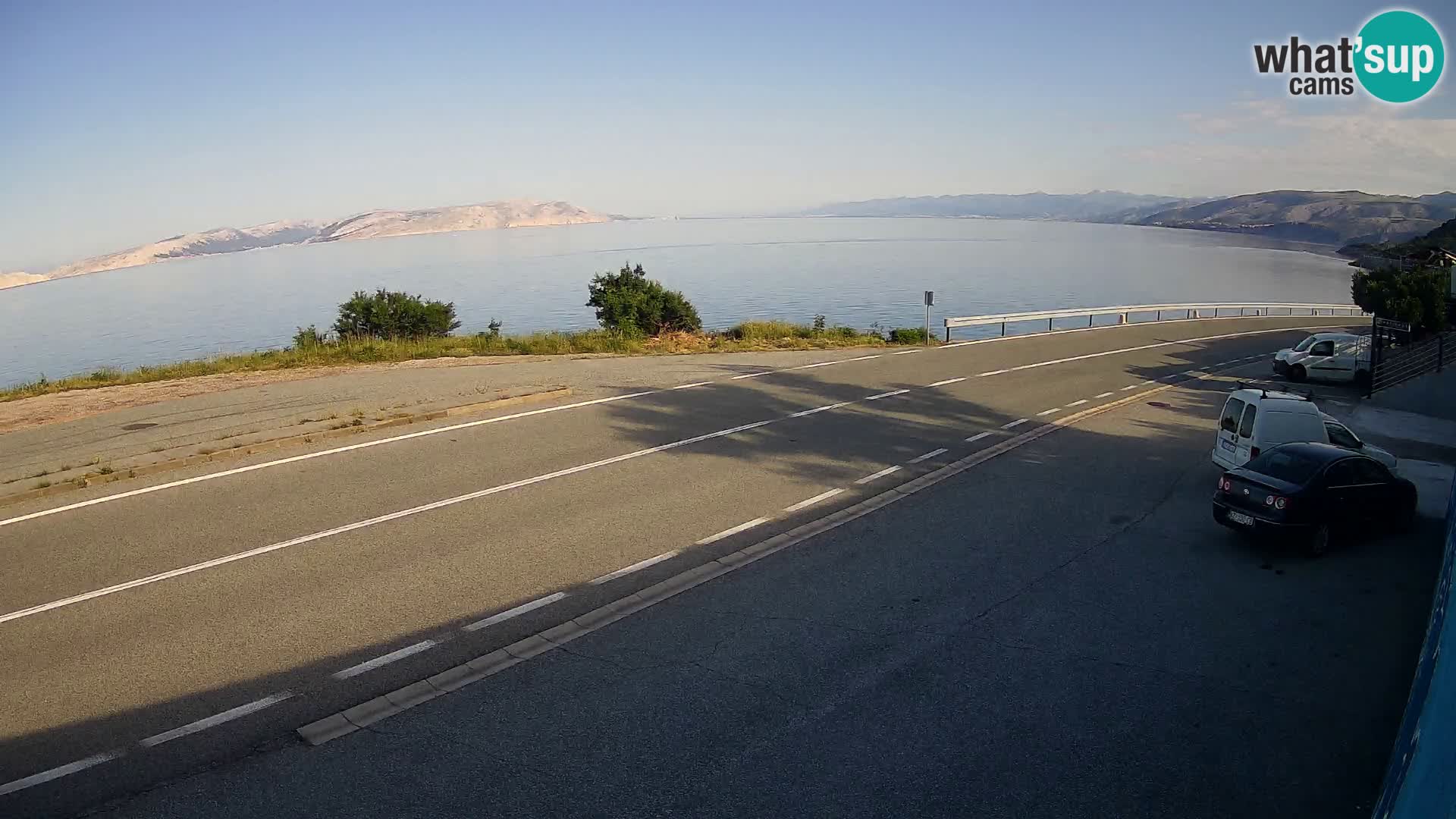 Webcam Adriatic highway D8 near SENJ – view to KRK island