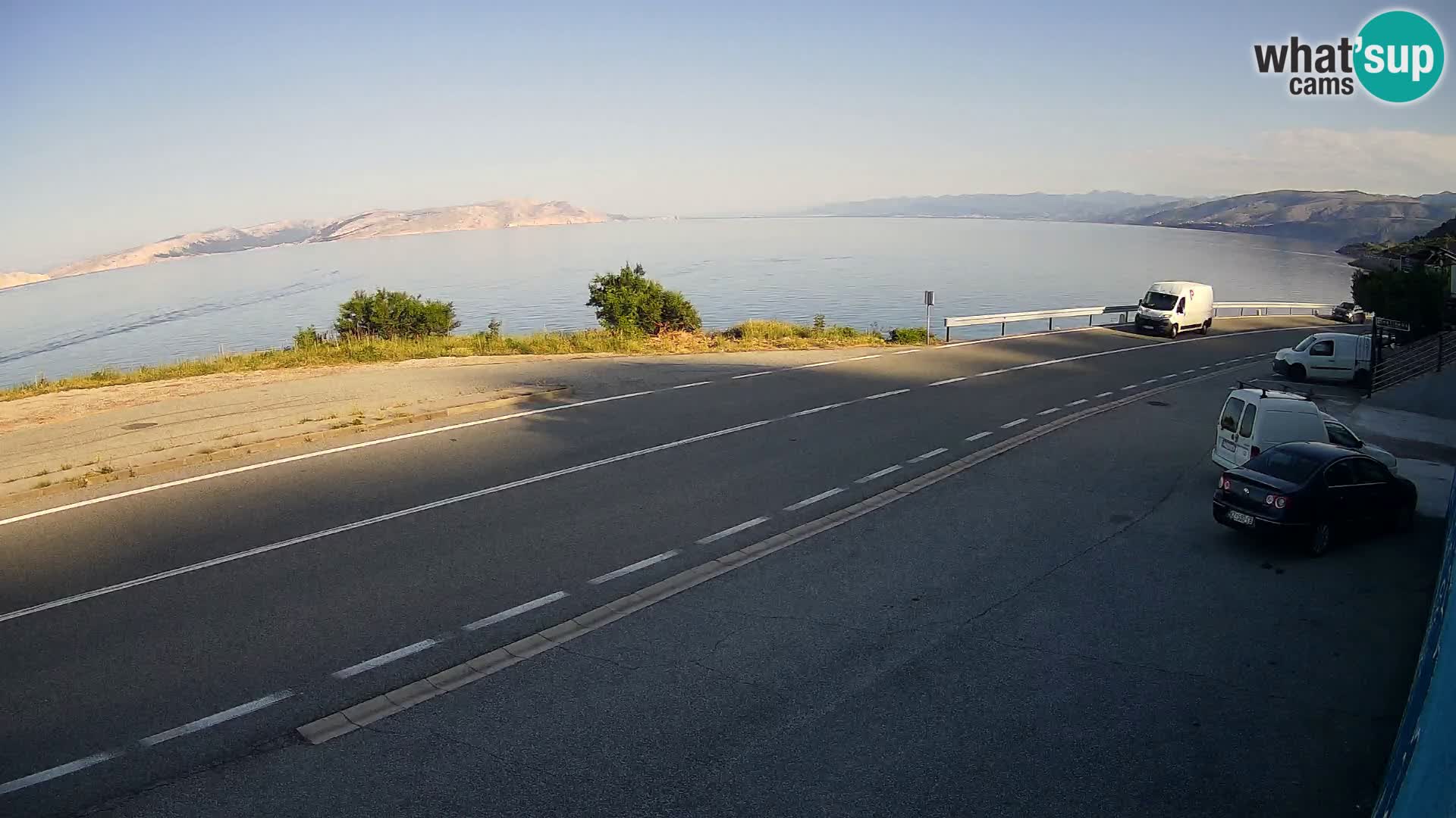 Webcam autopista adriática D8 cerca de SENJ – vista de la isla de KRK