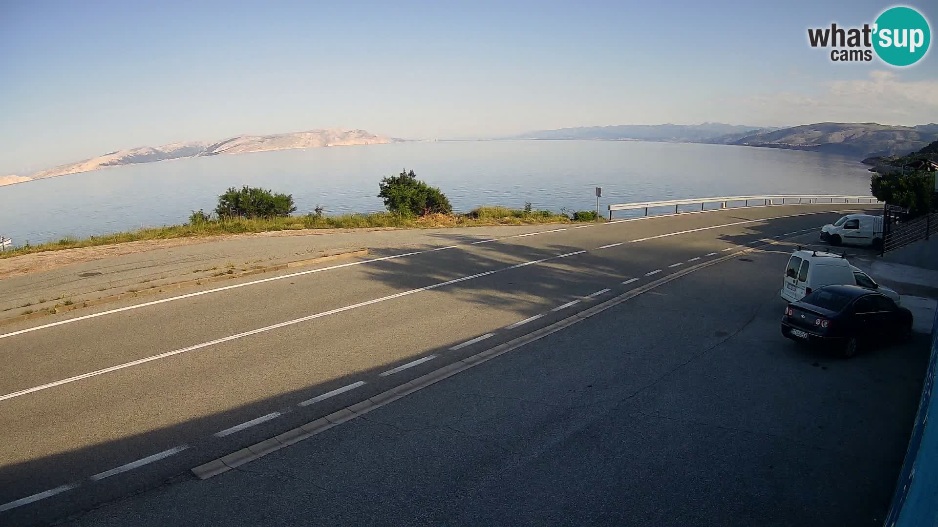 Webcam Adriatic highway D8 near SENJ – view to KRK island