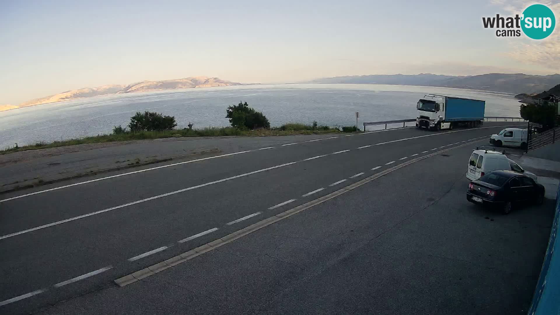 Webcam Adriatic highway D8 near SENJ – view to KRK island