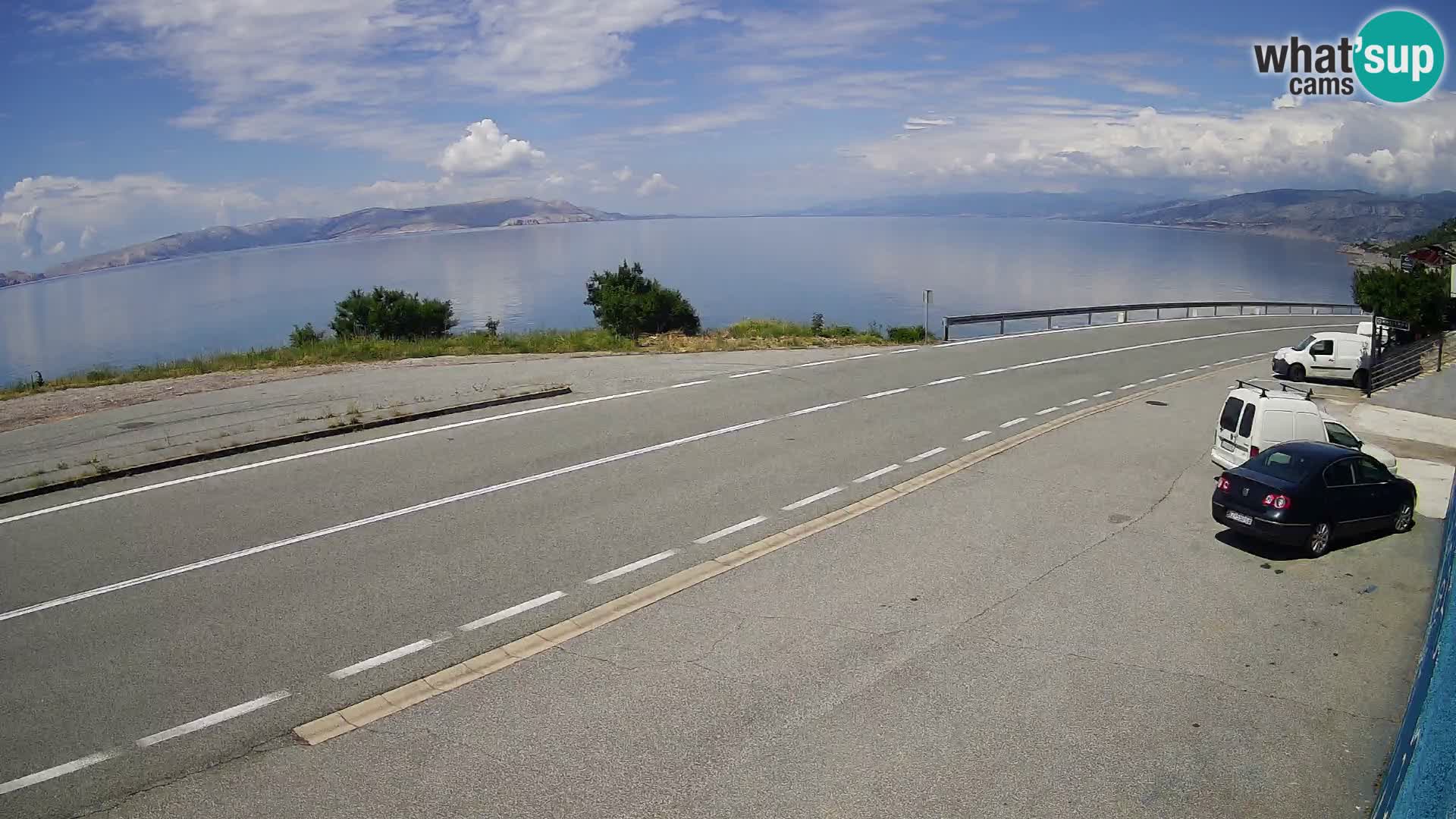 Webcam Adriatic highway D8 near SENJ – view to KRK island