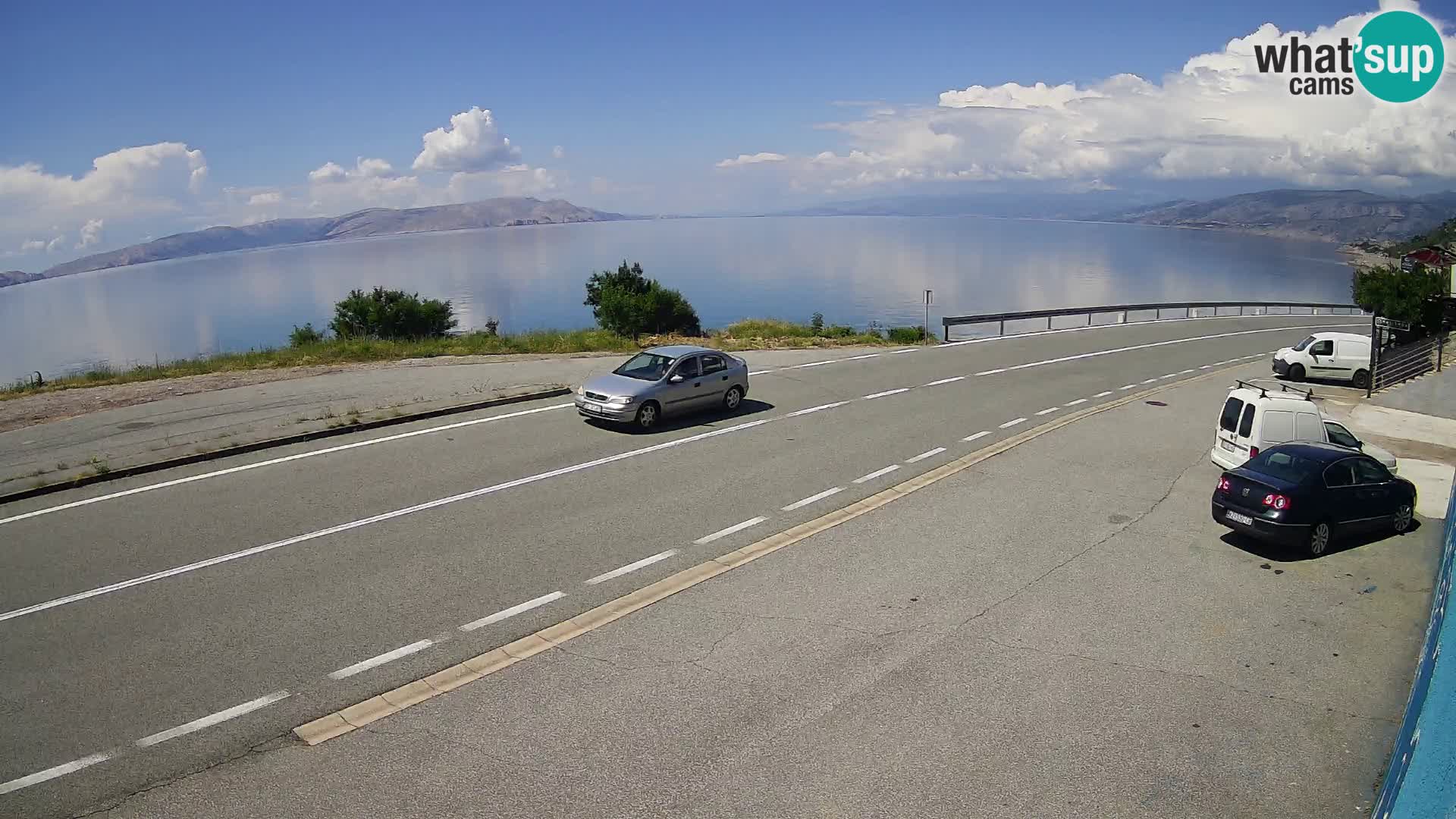 Webcam Adriatic highway D8 near SENJ – view to KRK island