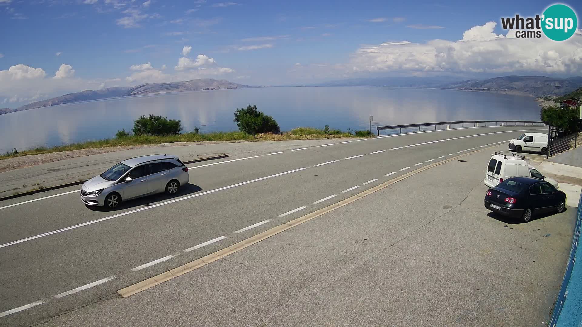 Webcam Adria-Autobahn D8 bei SENJ – Blick auf die Insel KRK