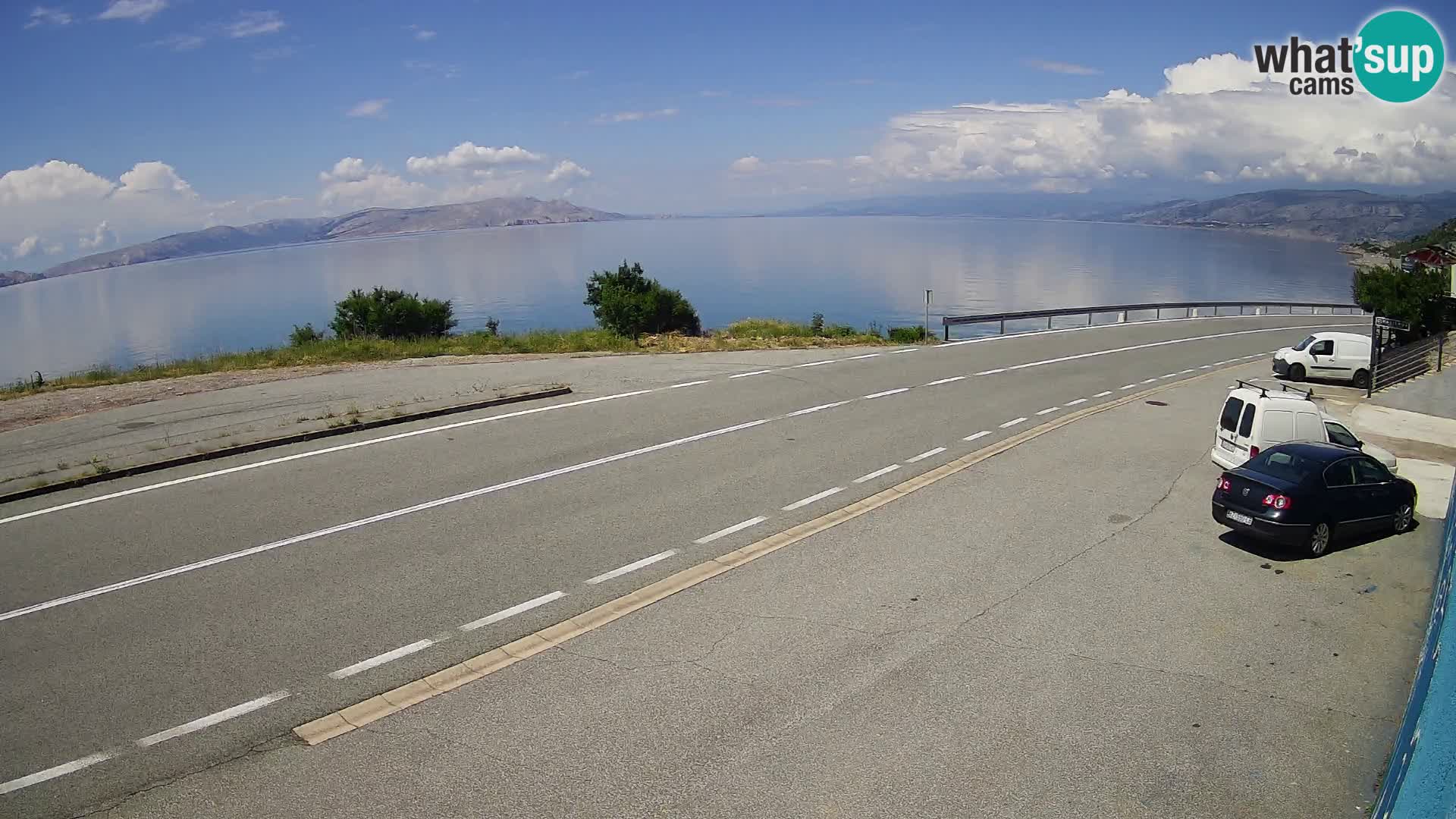Webcam autopista adriática D8 cerca de SENJ – vista de la isla de KRK